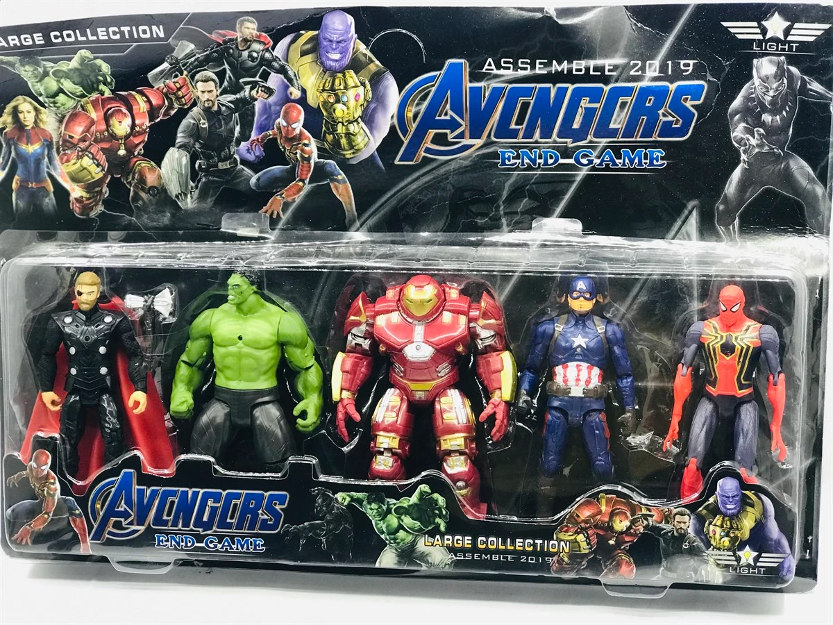 Avengers Süper Kahramanlar 5li Thor Hulk Örümcek Adam Işıklı