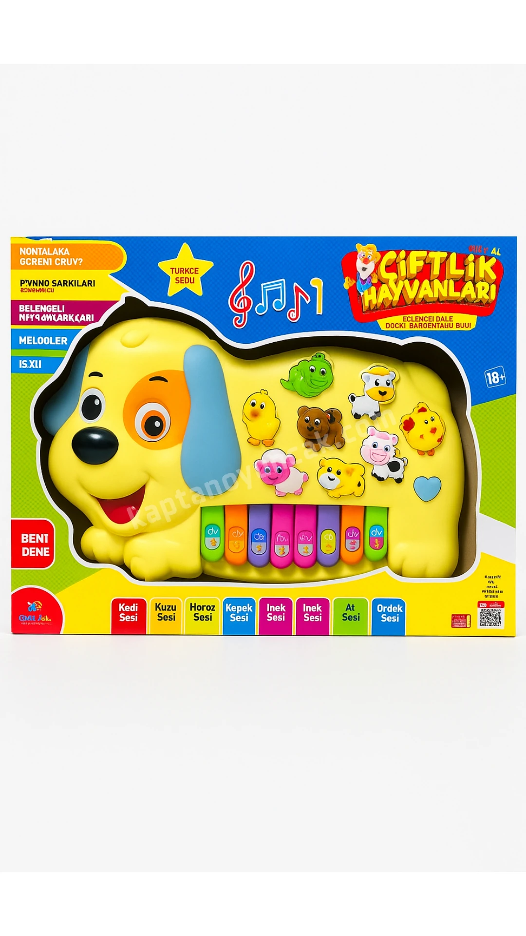 Çiftlik Hayvan Sesli Eğitici Bebek Piyano Oyuncak - Köpek