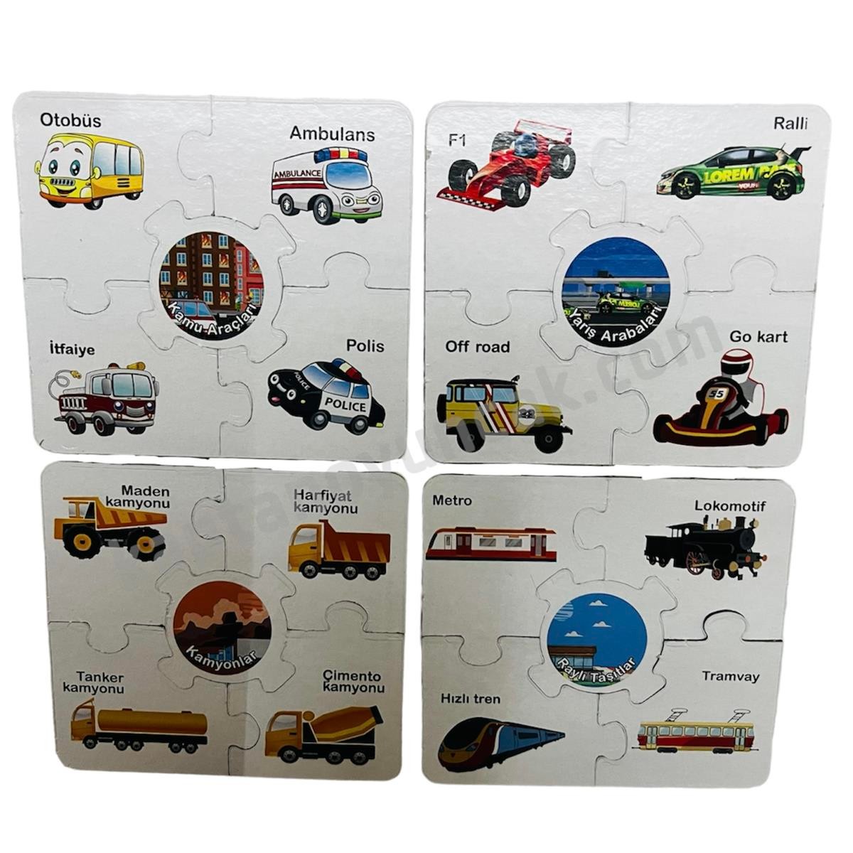 Eğitici Çark Puzzle Hayvanlar Ve Taşıtlar