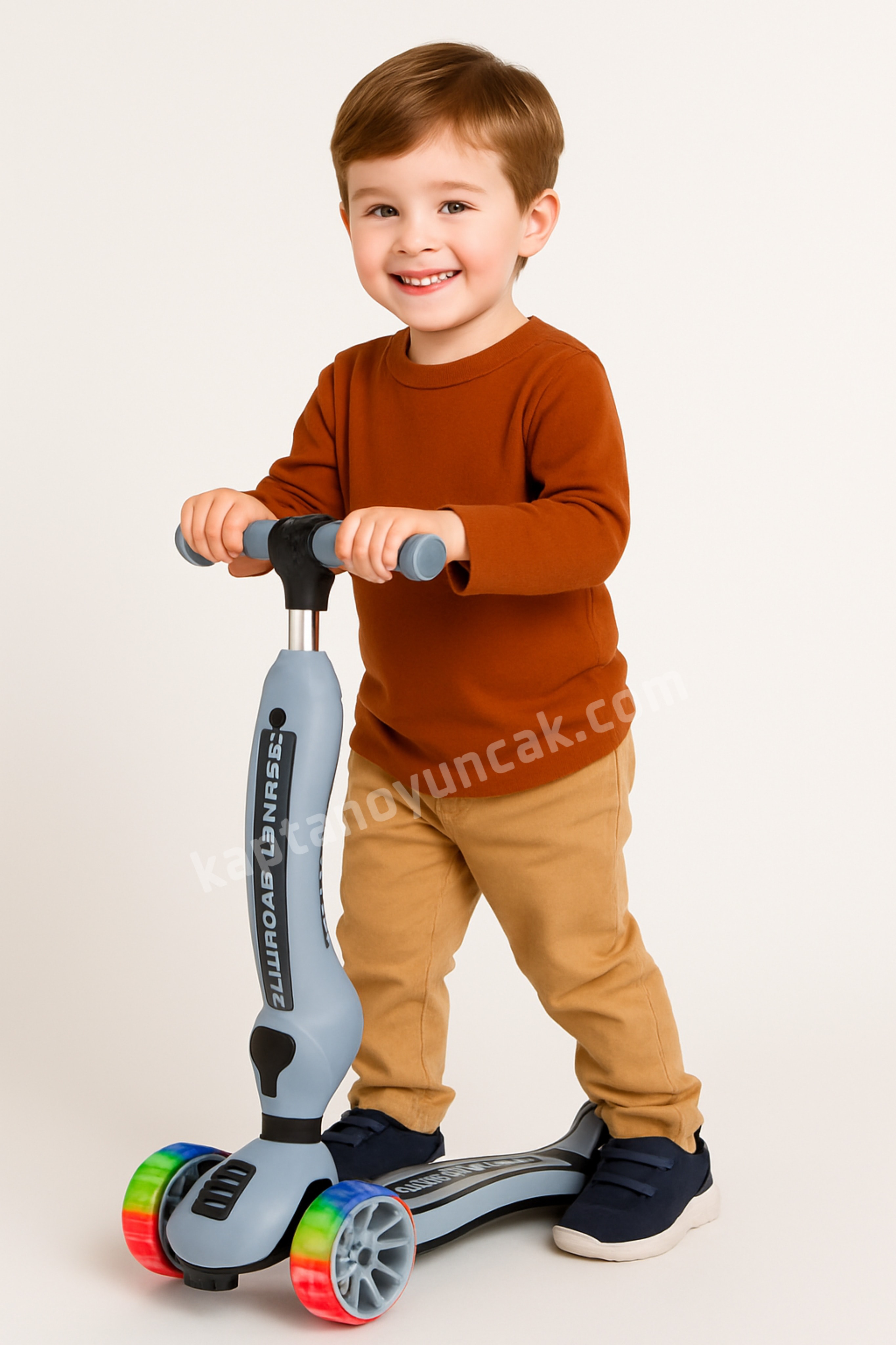 Smart Tekerlekleri Led Işıklı Oturaklı Scooter
