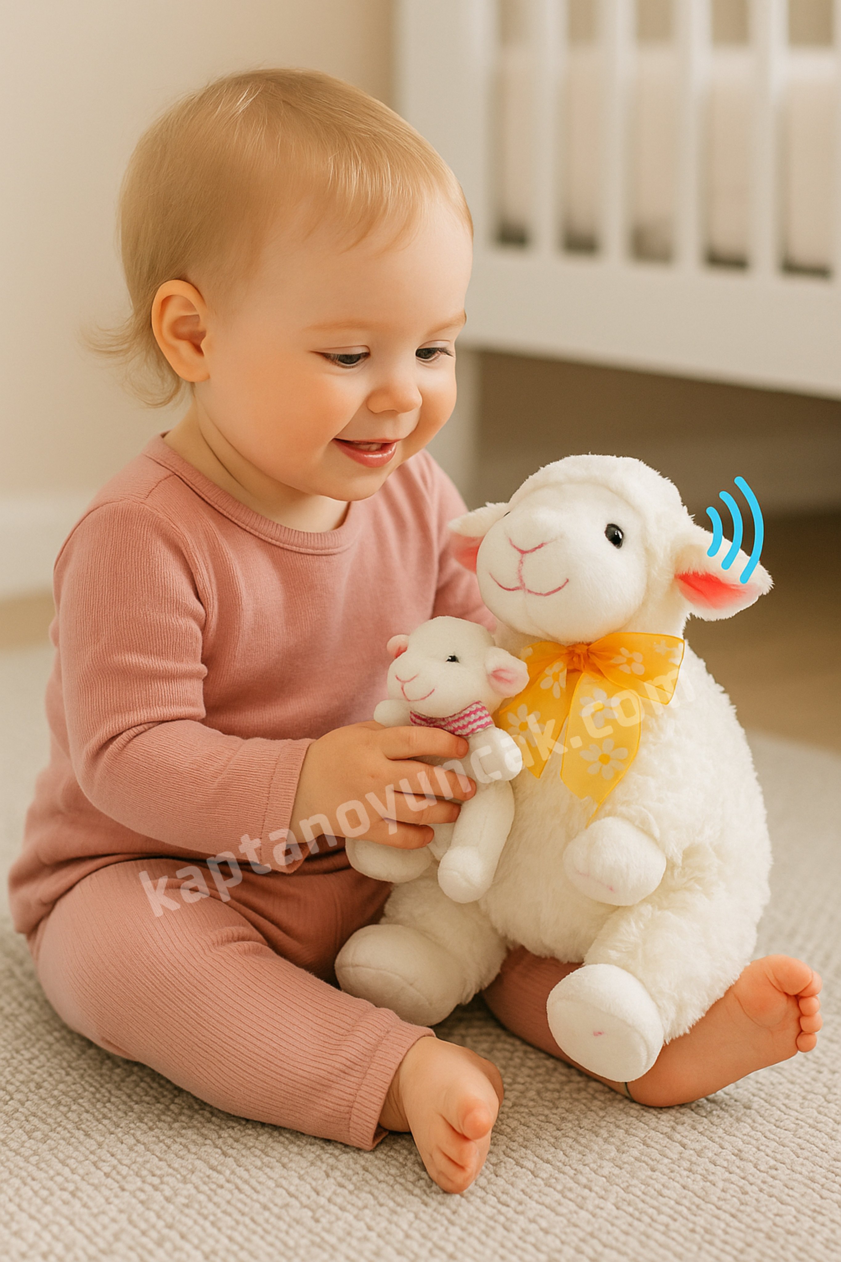 Yavrulu Türkçe Masal Anlatan Peluş Kuzu