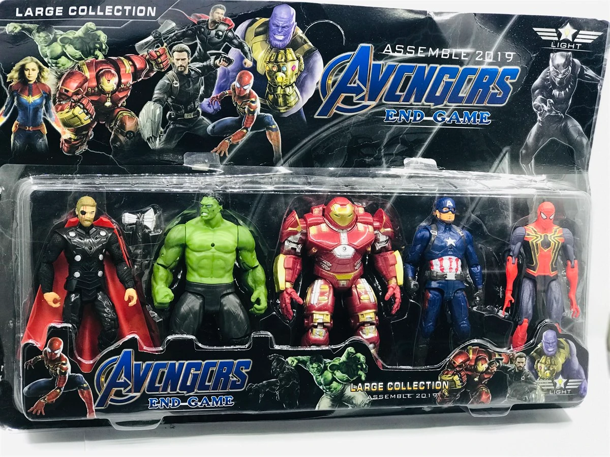 Avengers Süper Kahramanlar 5li Thor Hulk Örümcek Adam Işıklı
