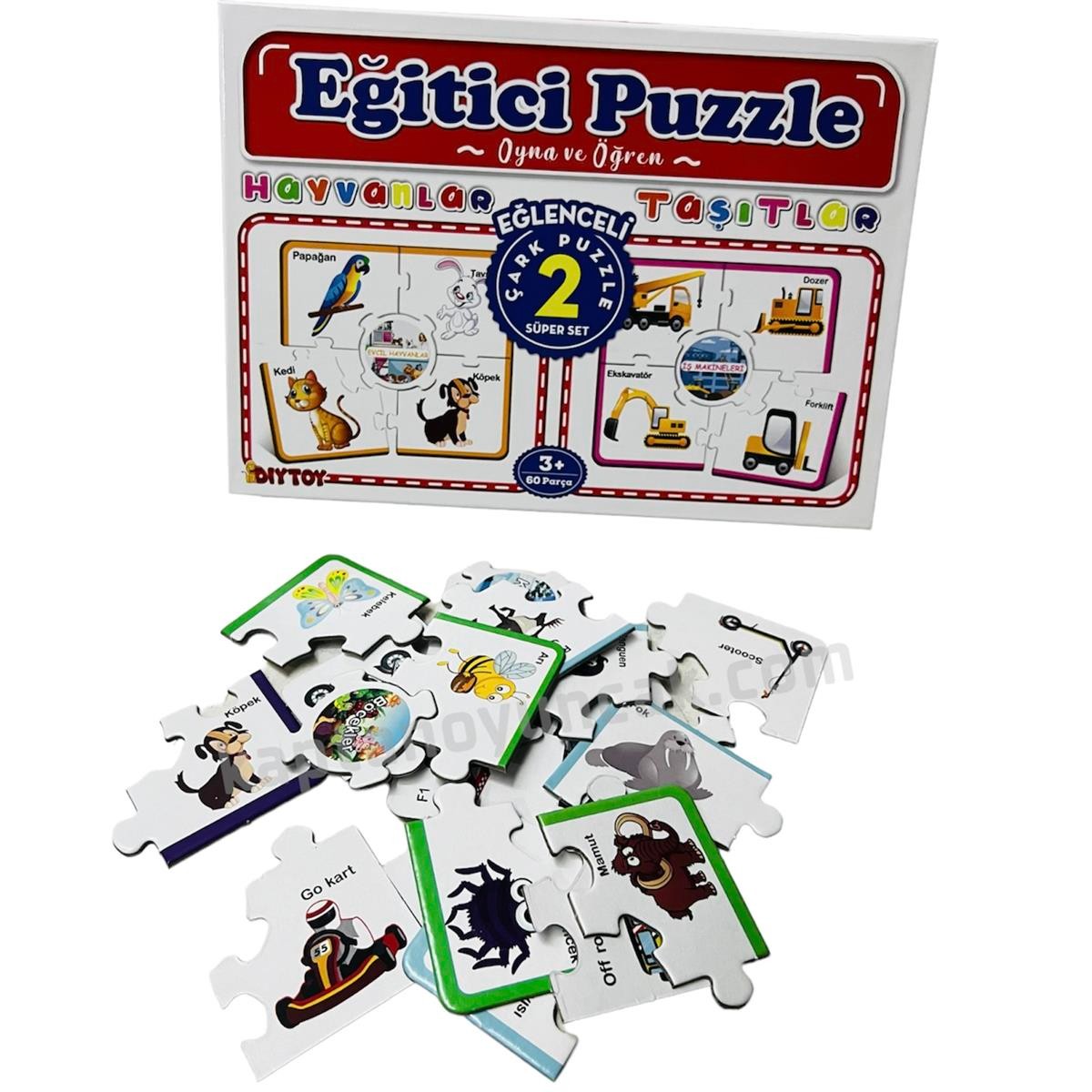 Eğitici Çark Puzzle Hayvanlar Ve Taşıtlar