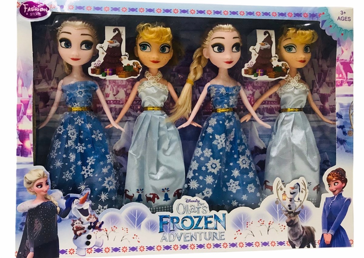 Frozen Elsa Anna 4 lü Oyuncak Bebekler