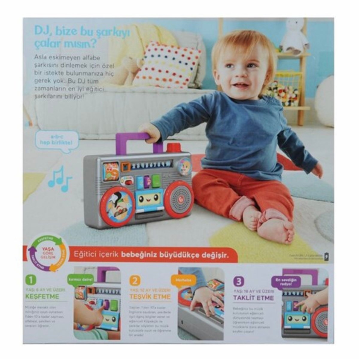 Fisher Price Eğlen ve Öğren Müzik Kutusu Türkçe Konuşan Aktivite Oyuncağı GYC04