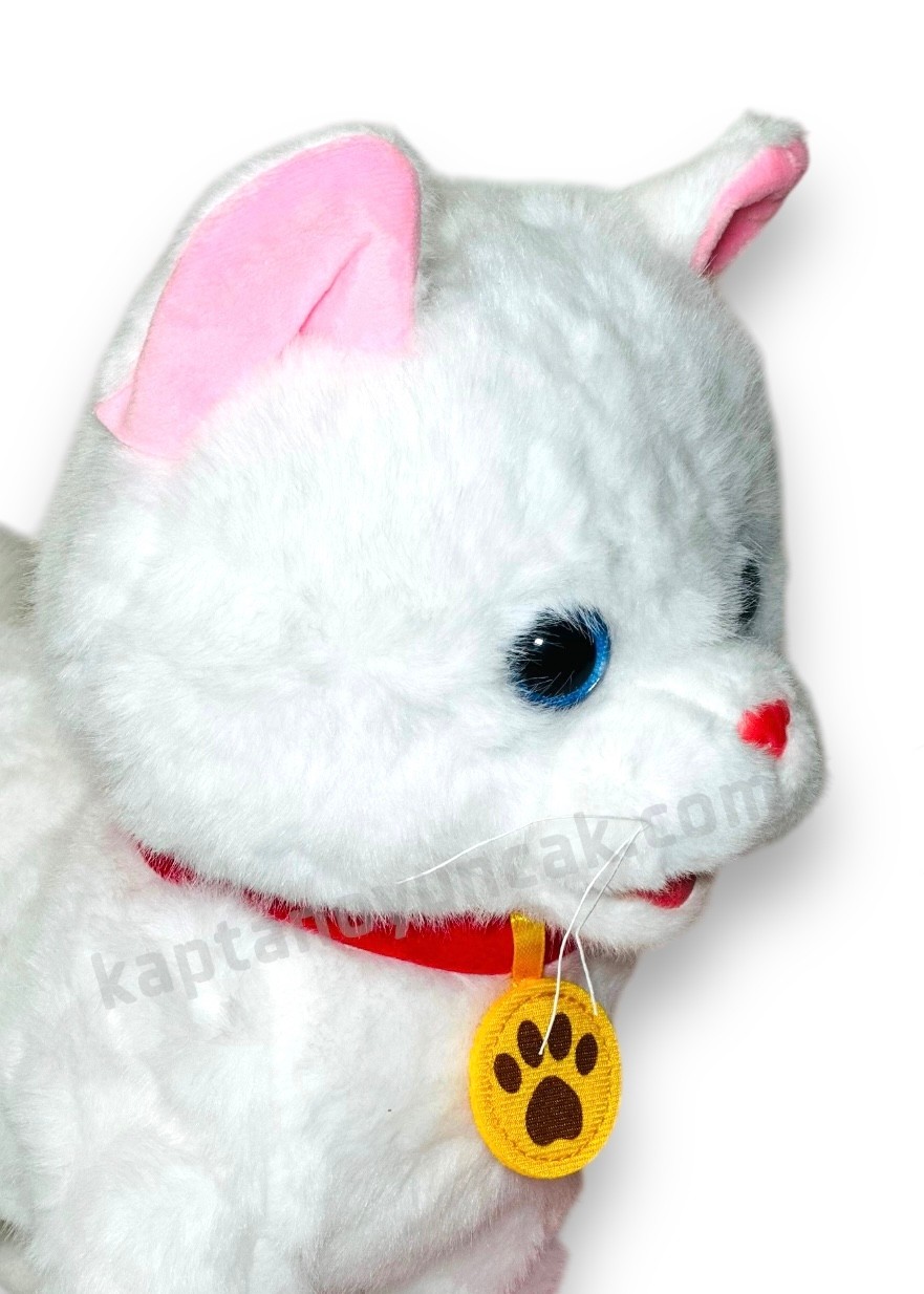 Tasmalı Dil Çıkartan Şarjlı Sesli Hareketli Sevimli Kedi Büyük Boy