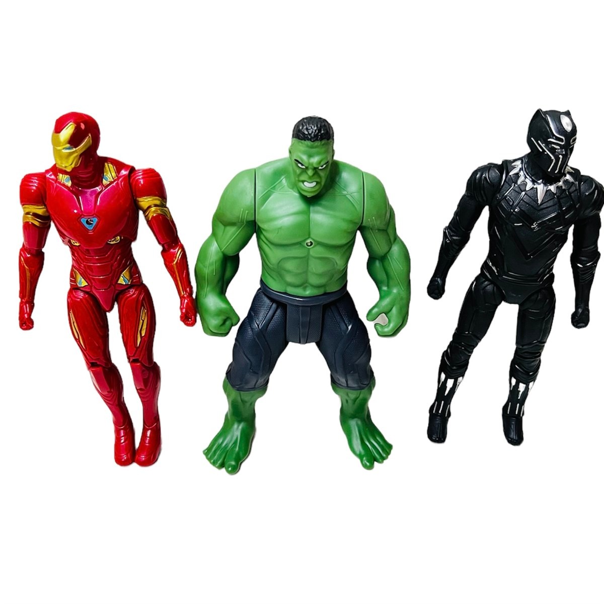 Avengers Işıklı İron Man Hulk Kara Panter 3'lü Oyun Seti - Süper Kahramanlar