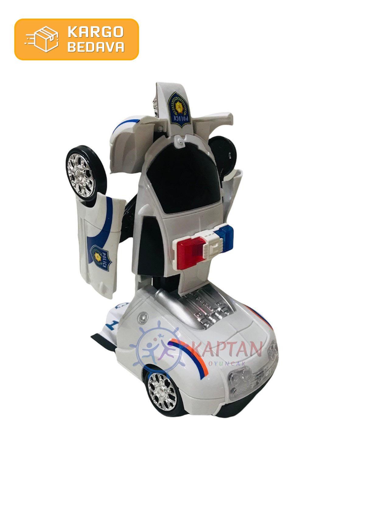 Robota Dönüşen Sesli Işıklı Polis Arabası