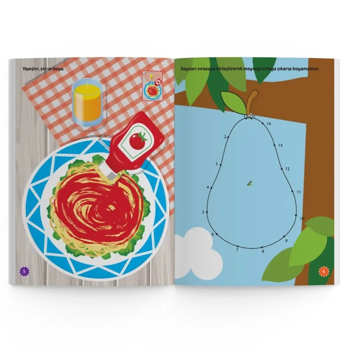 İlk Sticker Kitabım 2-4 Yaş / Yapıştır-Çiz-Boya (Taşıtlar-Hayvanlar-Yiyecekler)
