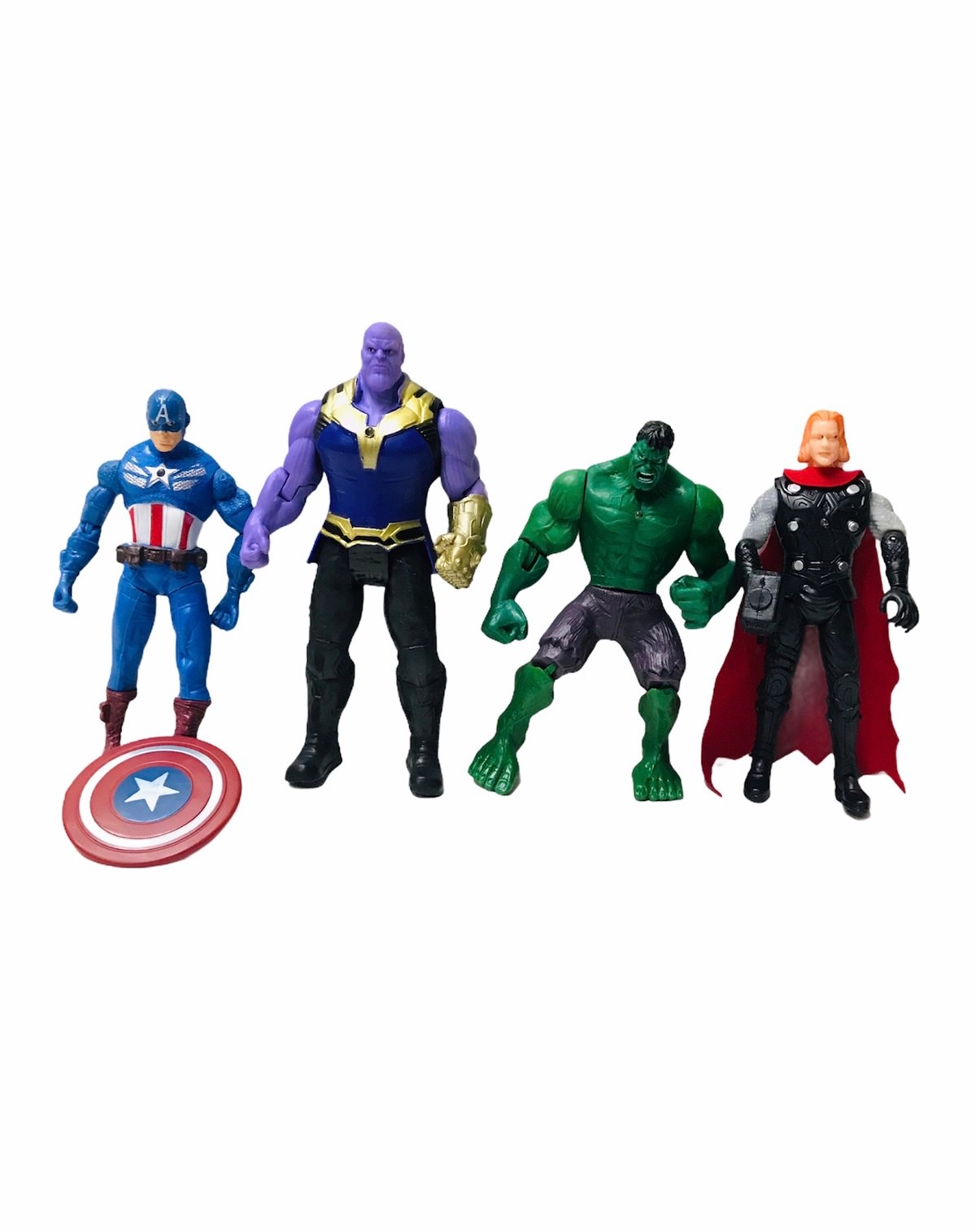 Avengers Süper Kahramanlar Kaptan Amerika Thanos Hulk Thor 4lü Işıklı Oyuncak - Süper Kahramanlar