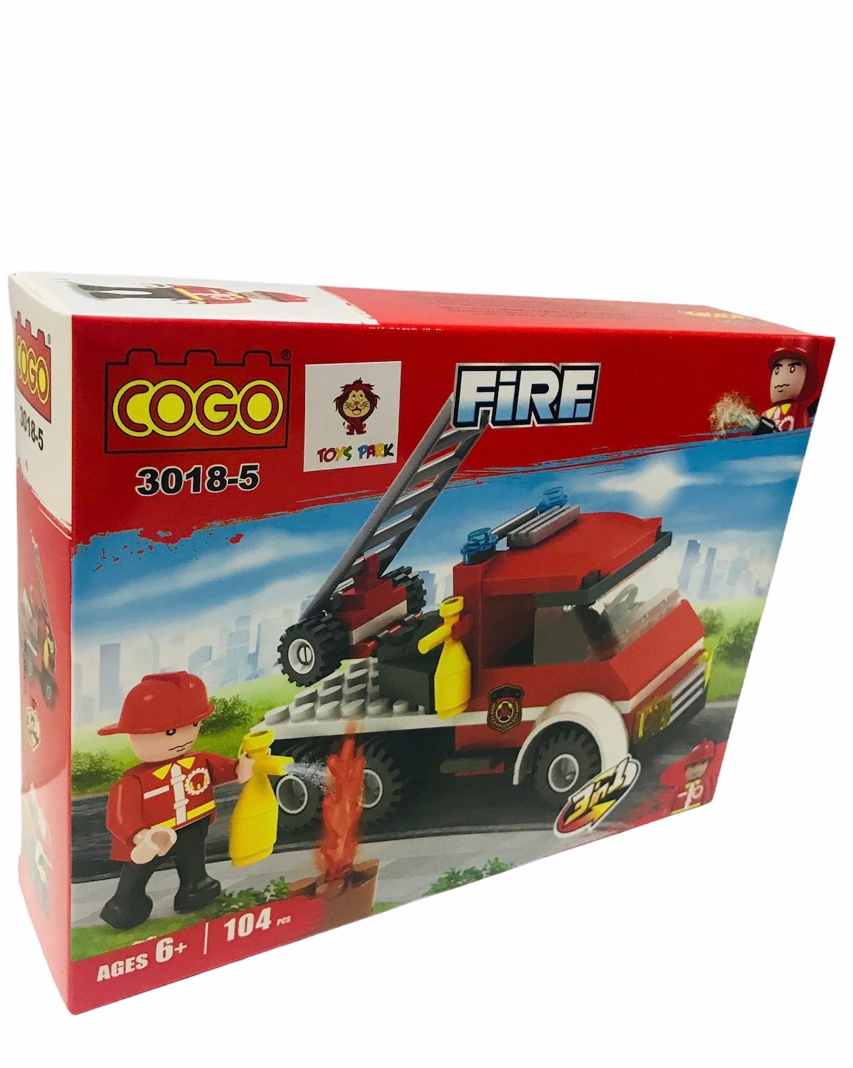 Yapboz Blok 104 Parça İtfaiye Seti Lego Oyuncak - 3018-5