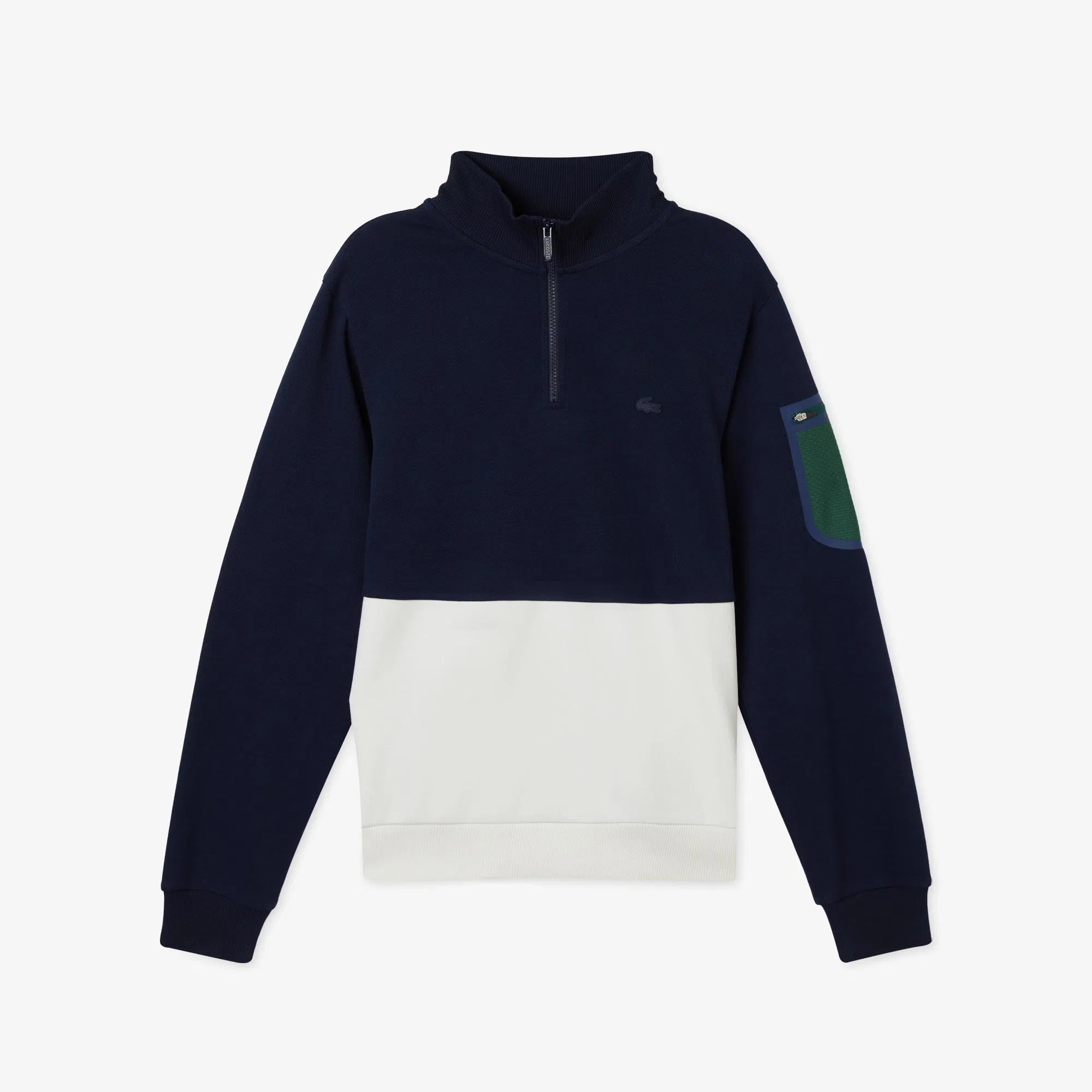 Lacoste Erkek Relaxed Fit Kapüşonlu Renk Bloklu Lacivert Sweatshirt