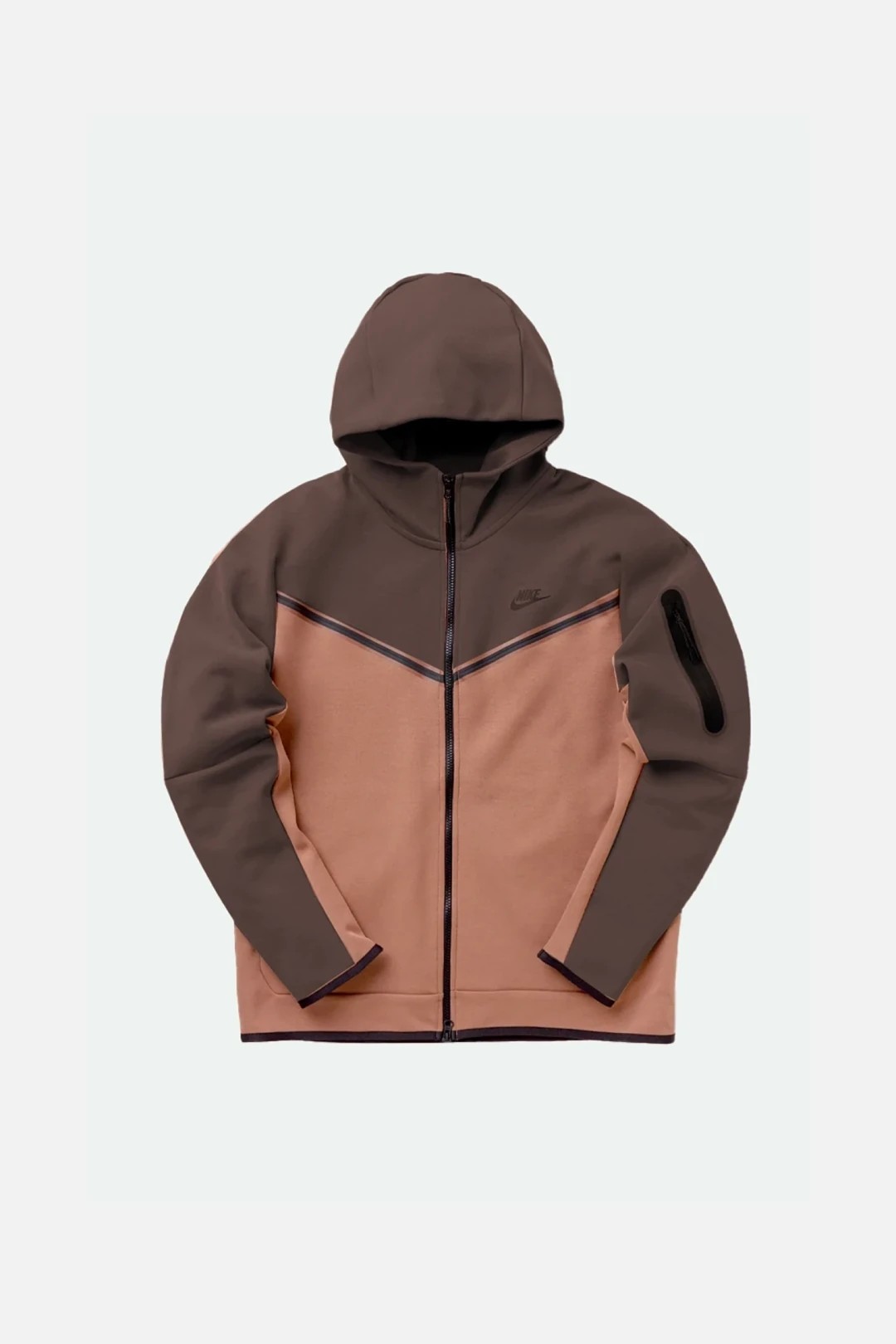 Tech Fleece Full Zip Hoodie - Brown