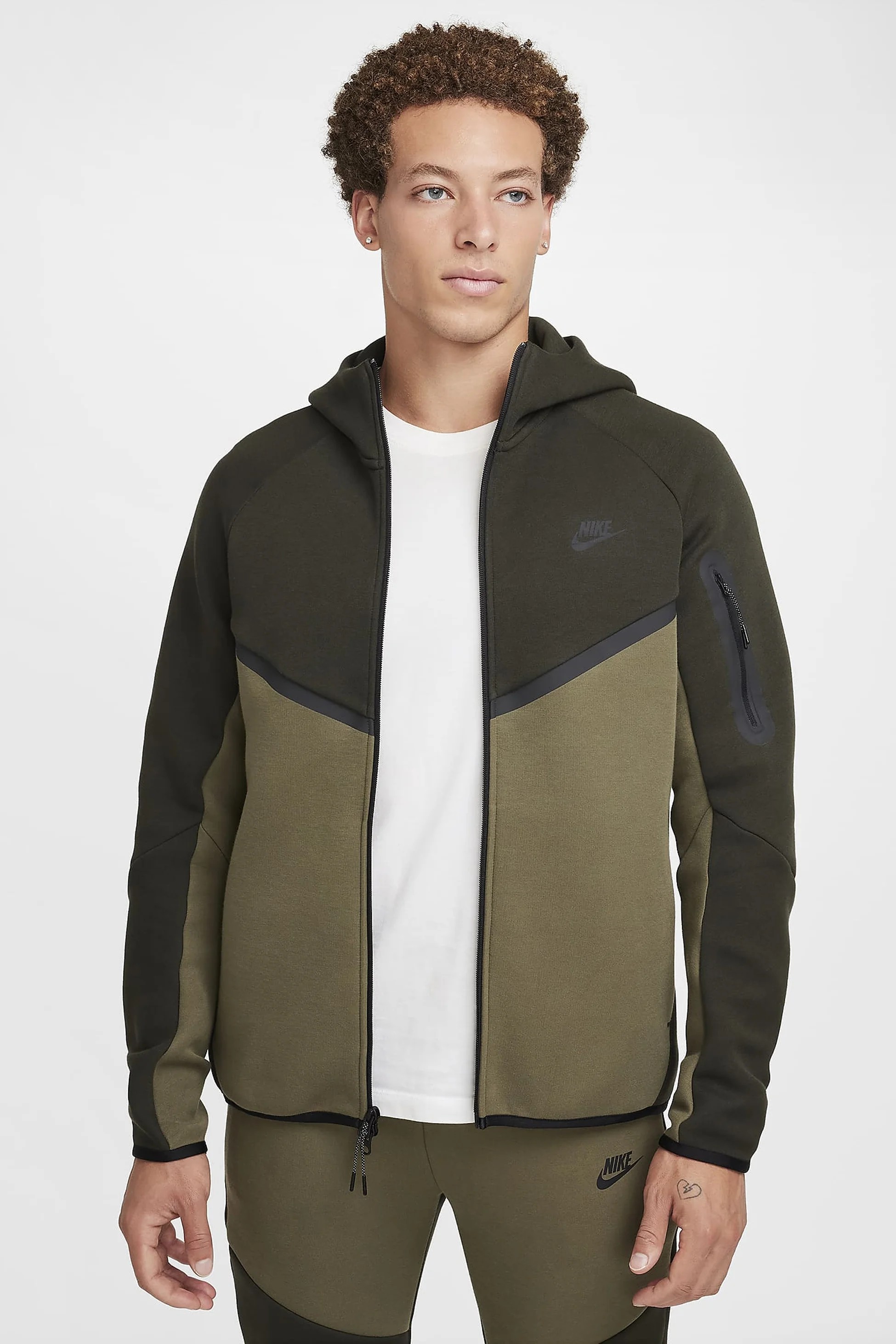 Tech Full-Zip Windrunner Hoodie - Medium Olive / Black