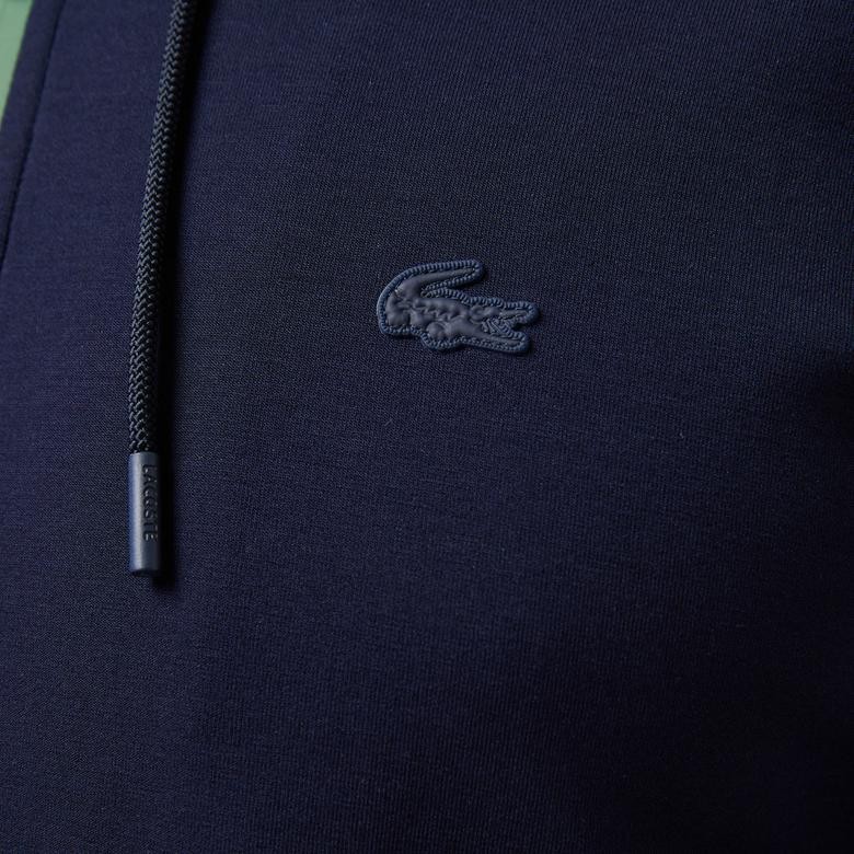 Lacoste Erkek Slim Fit Kapüşonlu Lacivert Sweatshirt