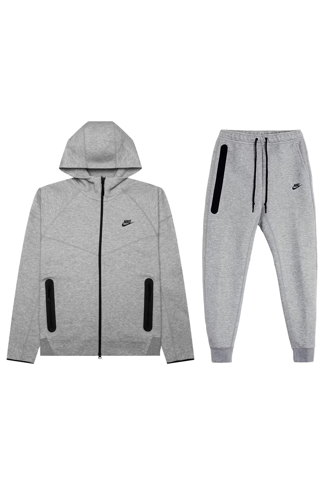 Yeni Tech Fleece Full-Zip Hoodie & Joggers Set - Gri