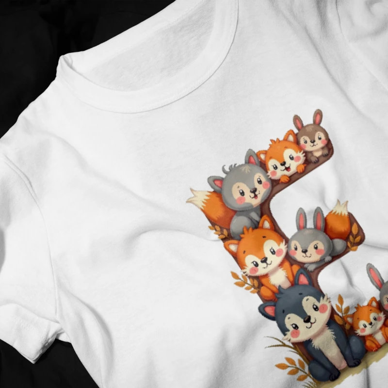 Desenli Çocuk Tişört - Harf Hayvanlar main variant image