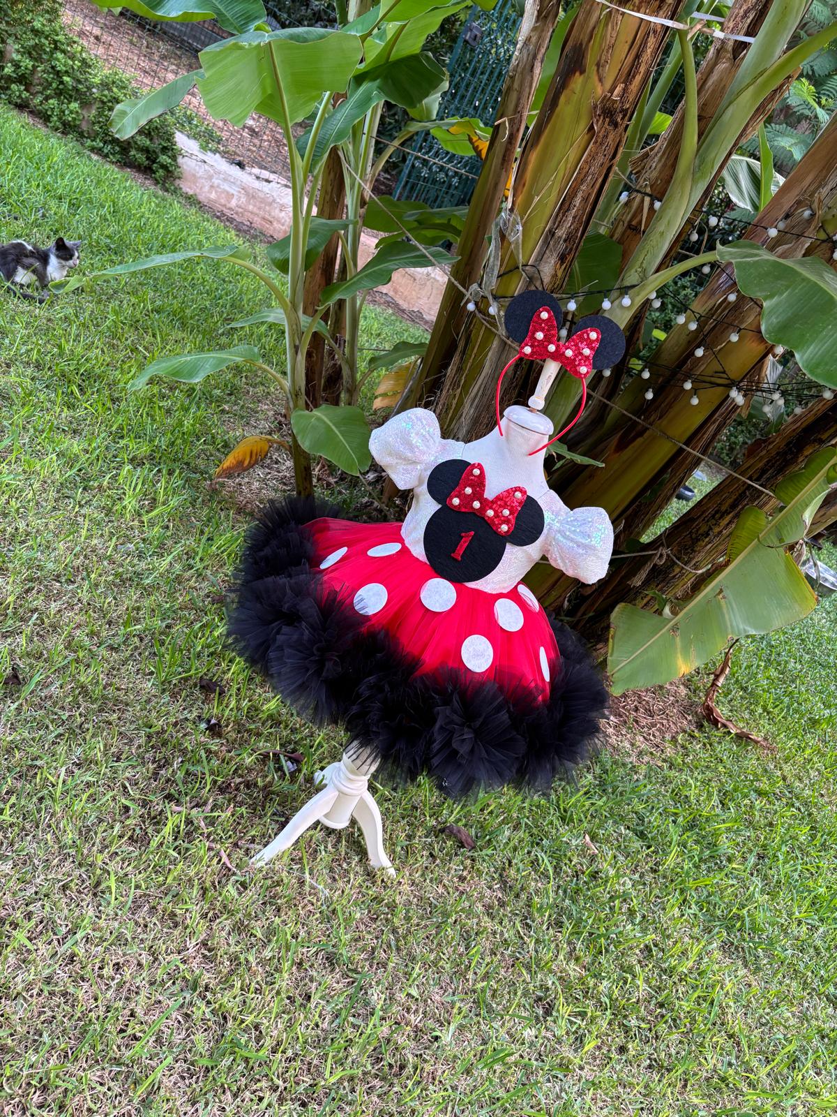 Kız Çocuk Minnie Mickey Mouse Kostümü TAÇ DAHİL- Çocuk Abiye Elbise -ipeqakids