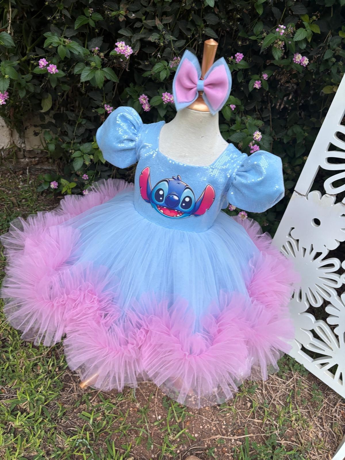 Stitch Kız Çocuk Abiye - Bebek Doğum Günü Elbisesi - ipeqakids