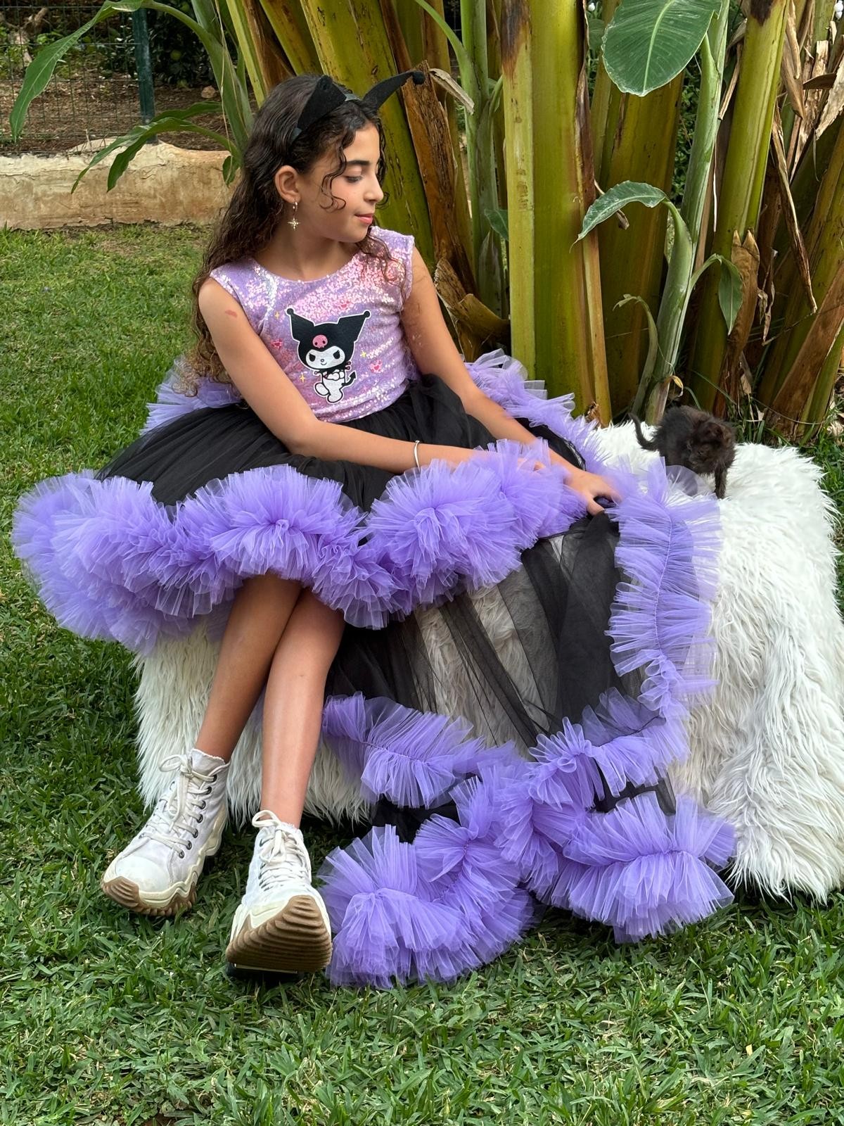 Kuromi Temalı Kız Çocuk Abiye - Bebek Doğum Günü Elbisesi - ipeqakids