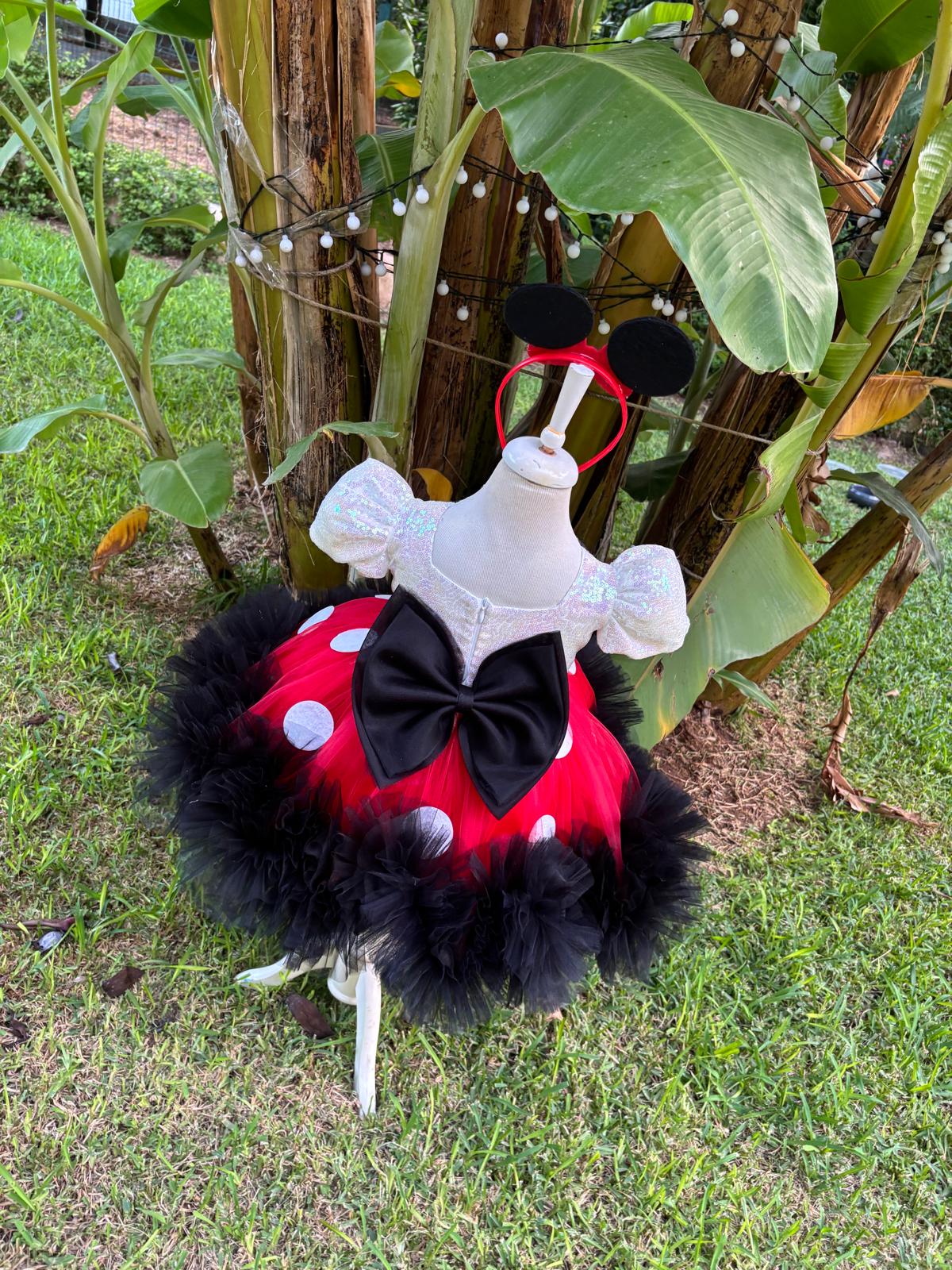 Kız Çocuk Minnie Mickey Mouse Kostümü TAÇ DAHİL- Çocuk Abiye Elbise -ipeqakids