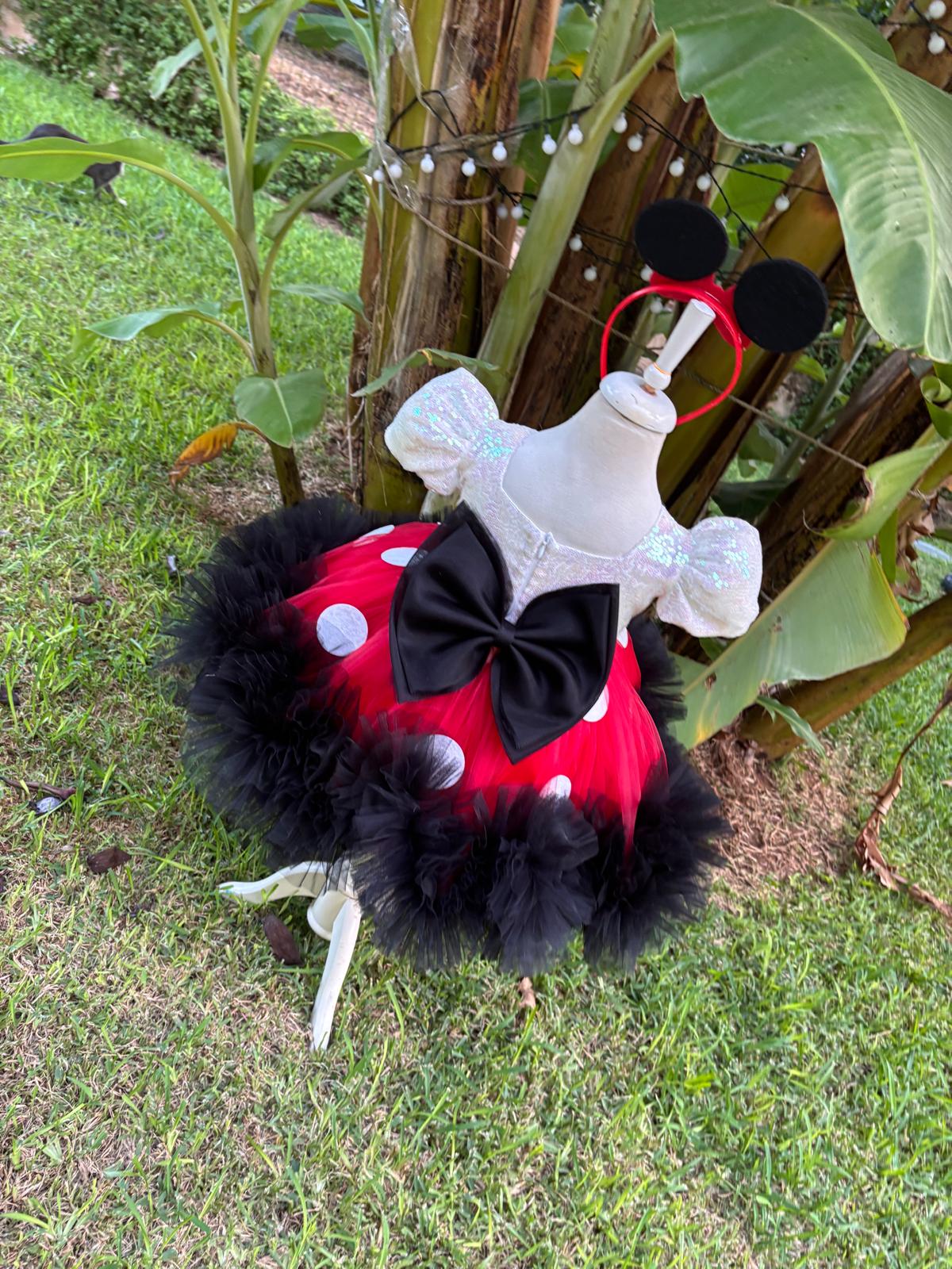 Kız Çocuk Minnie Mickey Mouse Kostümü TAÇ DAHİL- Çocuk Abiye Elbise -ipeqakids