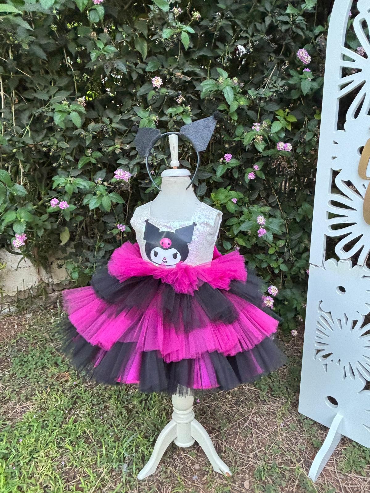 Kuromi Kız Çocuk Abiye - Bebek Doğum Günü Elbisesi - ipeqakids