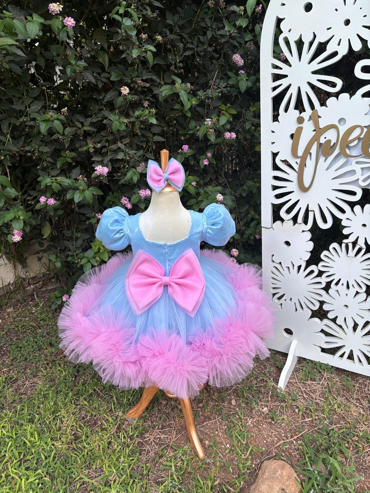 Stitch Kız Çocuk Abiye - Bebek Doğum Günü Elbisesi - ipeqakids