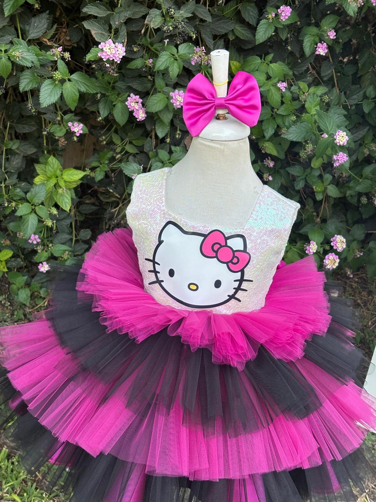 Hello Kitty Kız Çocuk Abiye - Bebek Doğum Günü Elbisesi - ipeqakids