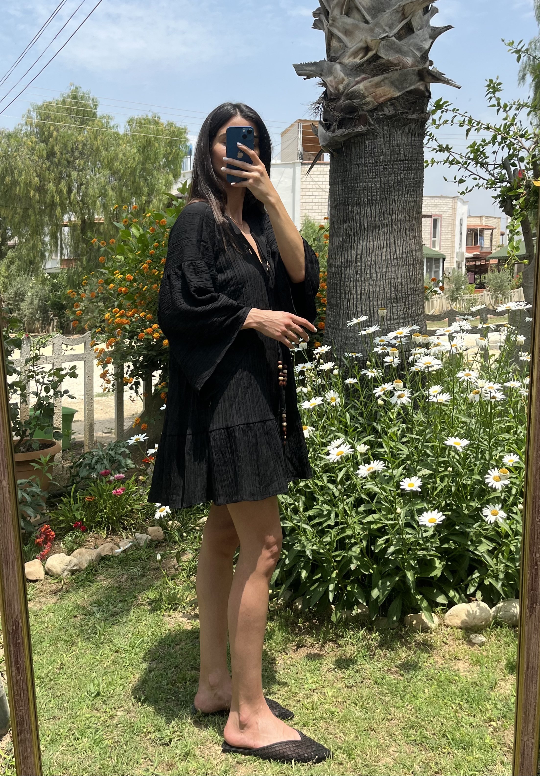 MİLA SİYAH SALAŞ ELBİSE