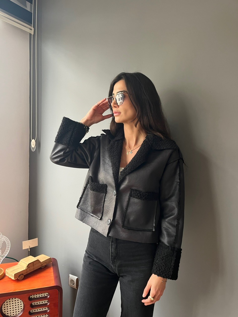 ESKİTME MODEL DERİ CEKET