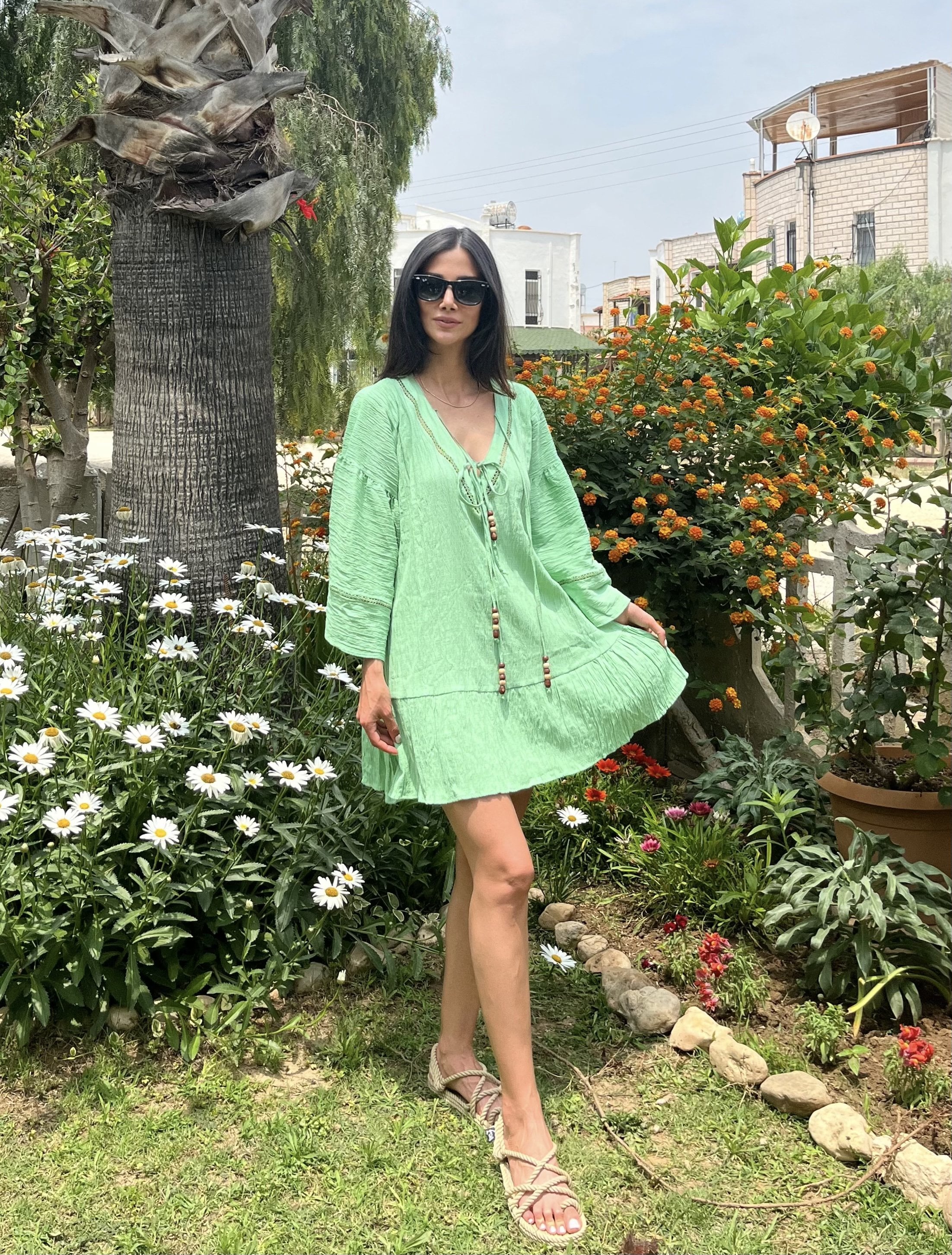 MİLA YEŞİL SALAŞ ELBİSE