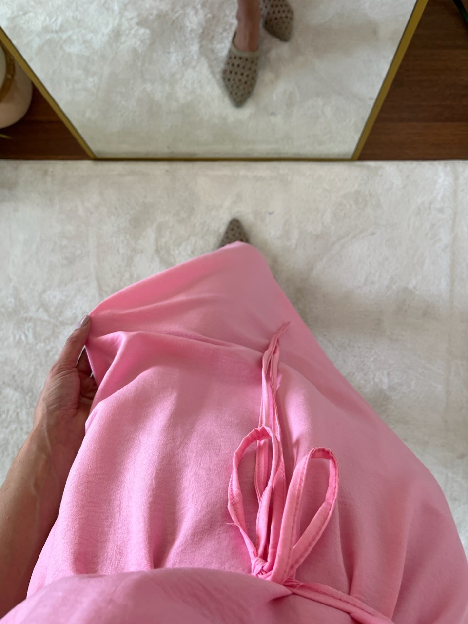 VALENXİ ŞEKER PEMBE ASKILI ELBİSE