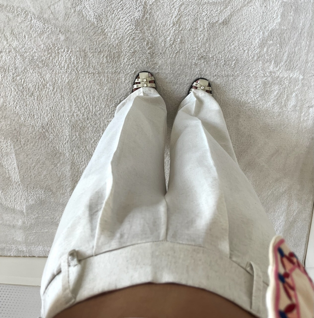 NELY KREM KETEN PANTOLON