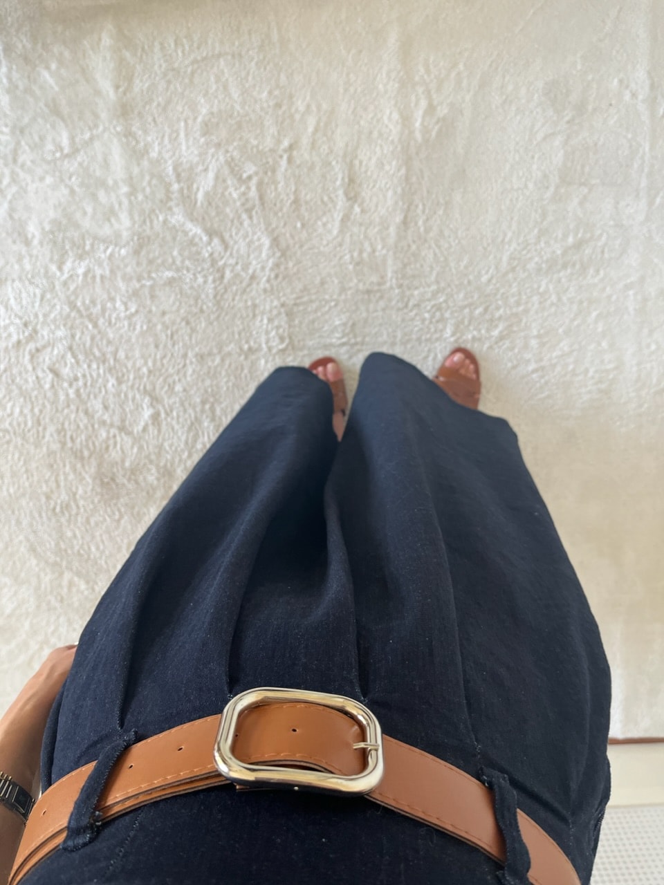 DENIM STRAPLEZ KEMERLİ ELBİSE
