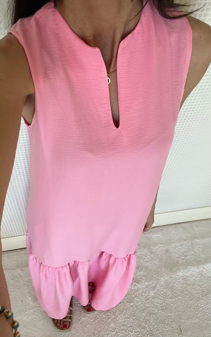 DORA ŞEKER PEMBESİ MODAL ELBİSE