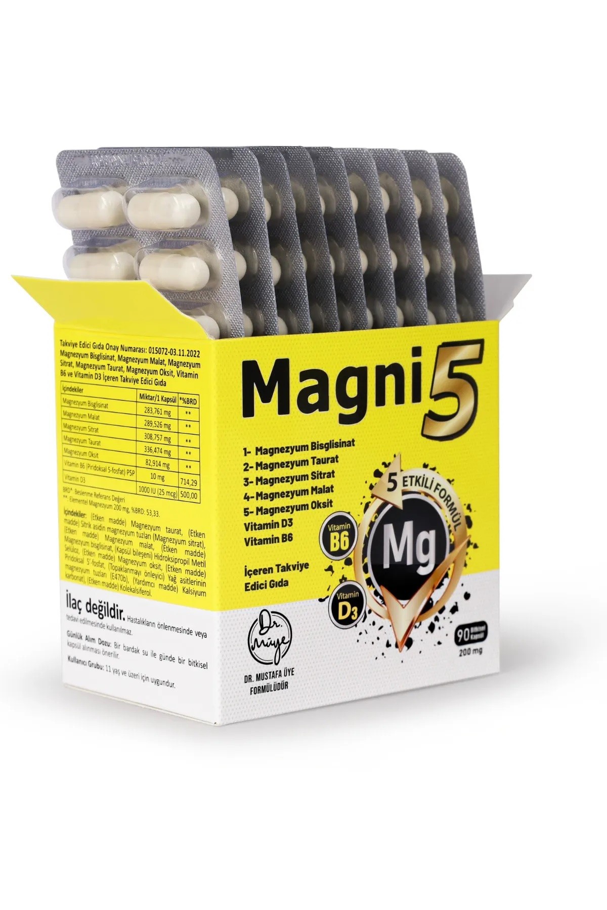 Magni5 Magnezyum Complex 5 Etkili Form 3 Aylık 90 Kapsül