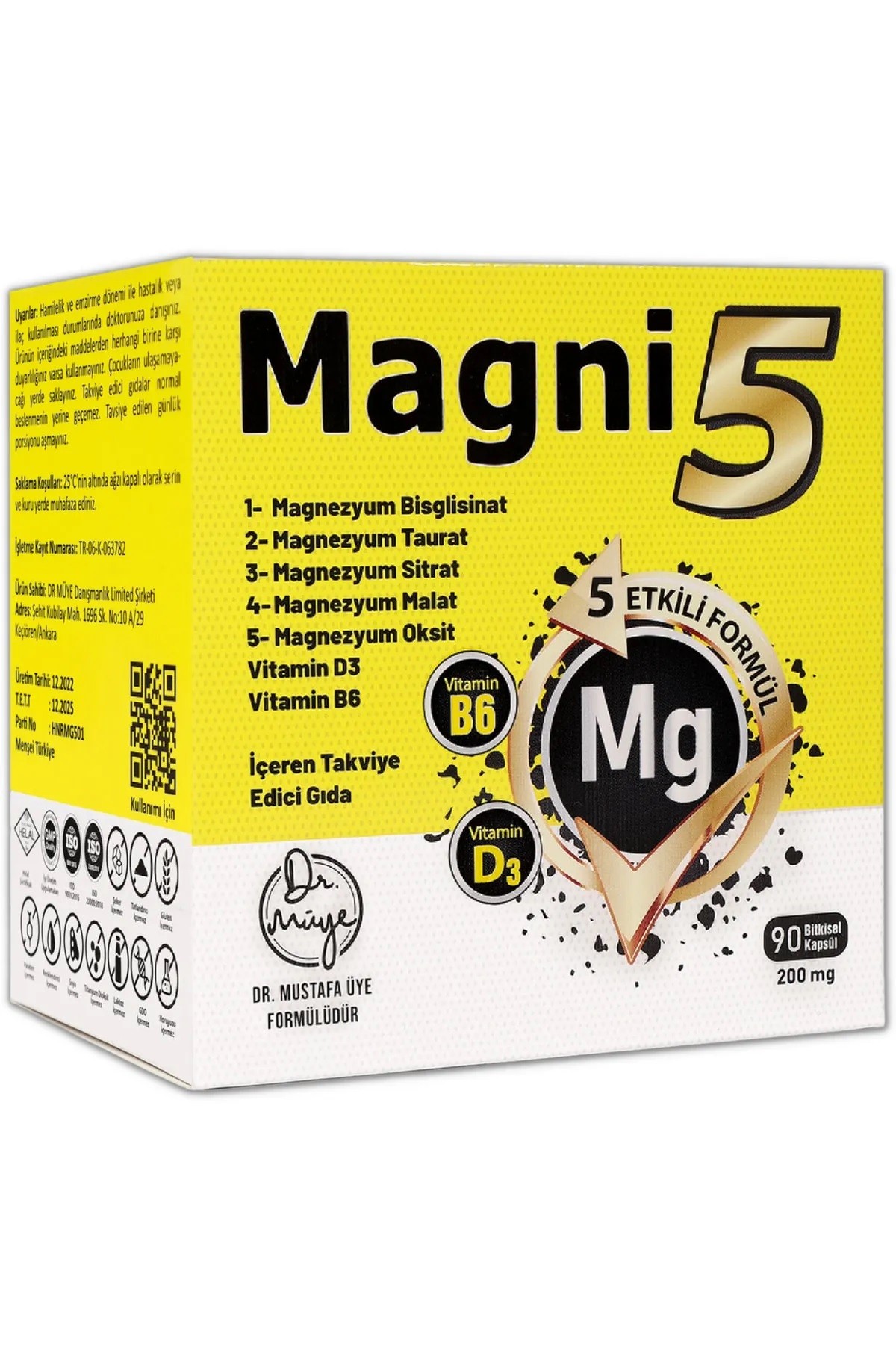 Magni5 Magnezyum Complex 5 Etkili Form 3 Aylık 90 Kapsül