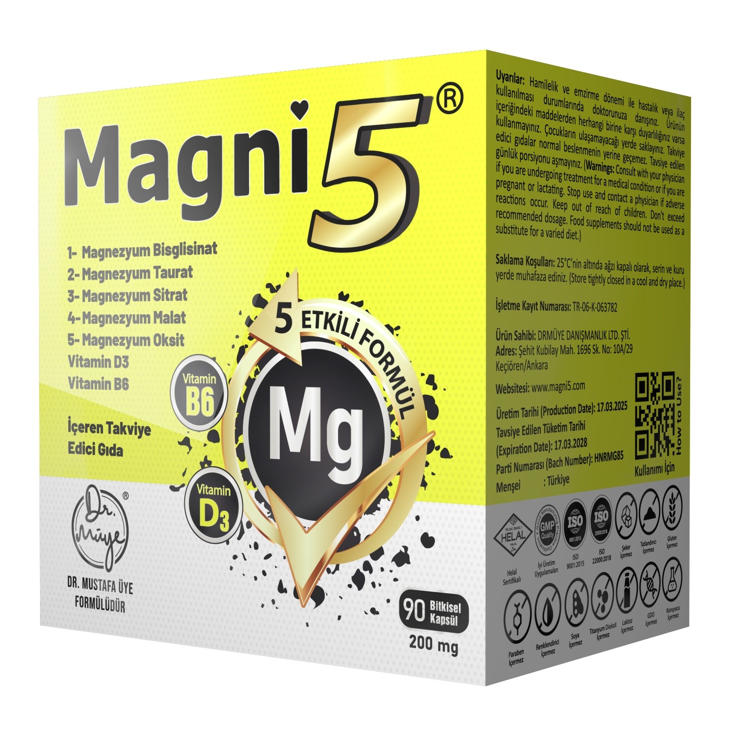 Magni5 Magnezyum Complex 5 Etkili Form 3 Aylık 90 Kapsül