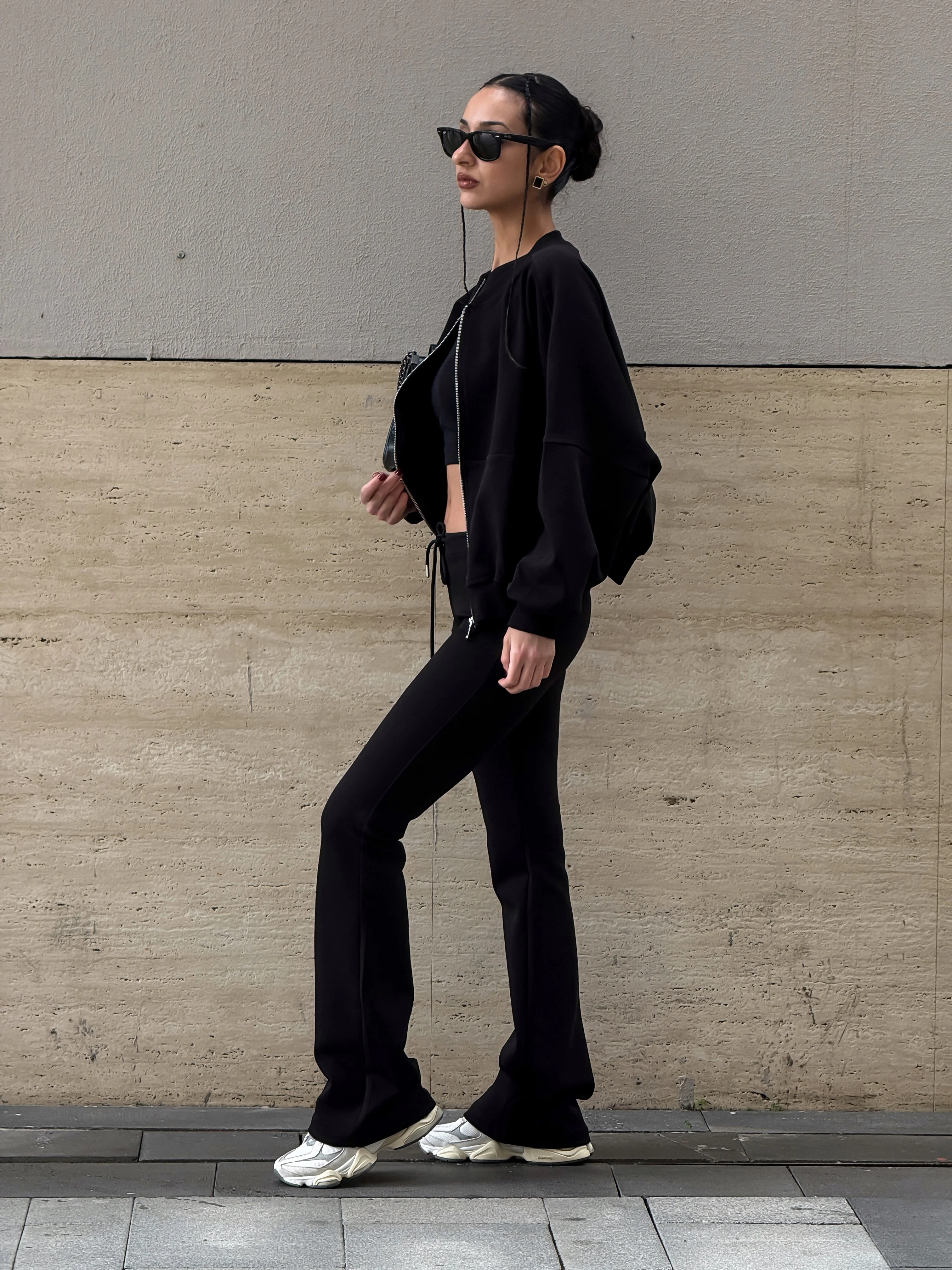 İSPANYOL PAÇA BOMBER CEKET TAKIM - Siyah