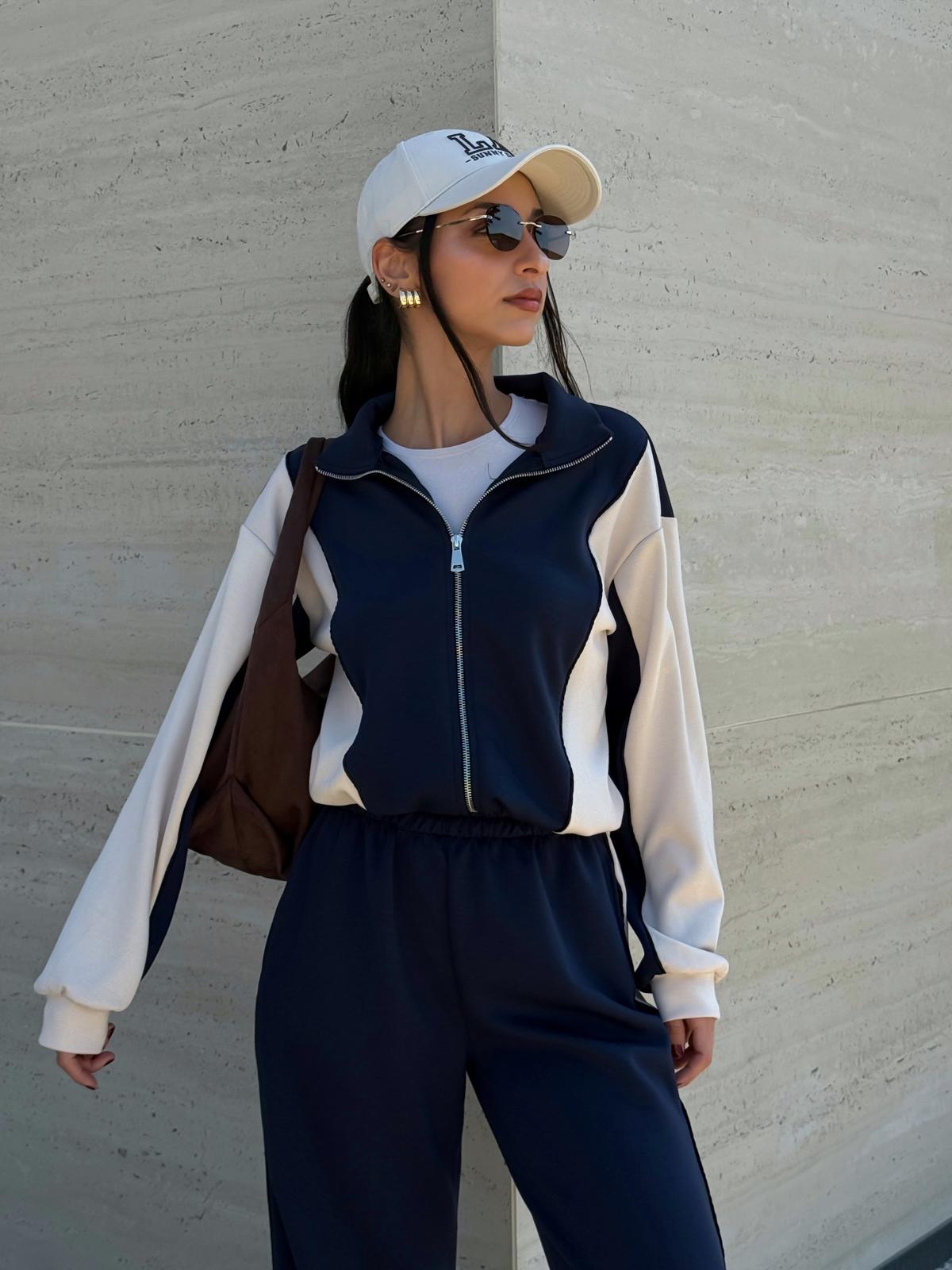 MODAL KUMAŞ BİYELİ EŞOFMAN TAKIMI - Lacivert