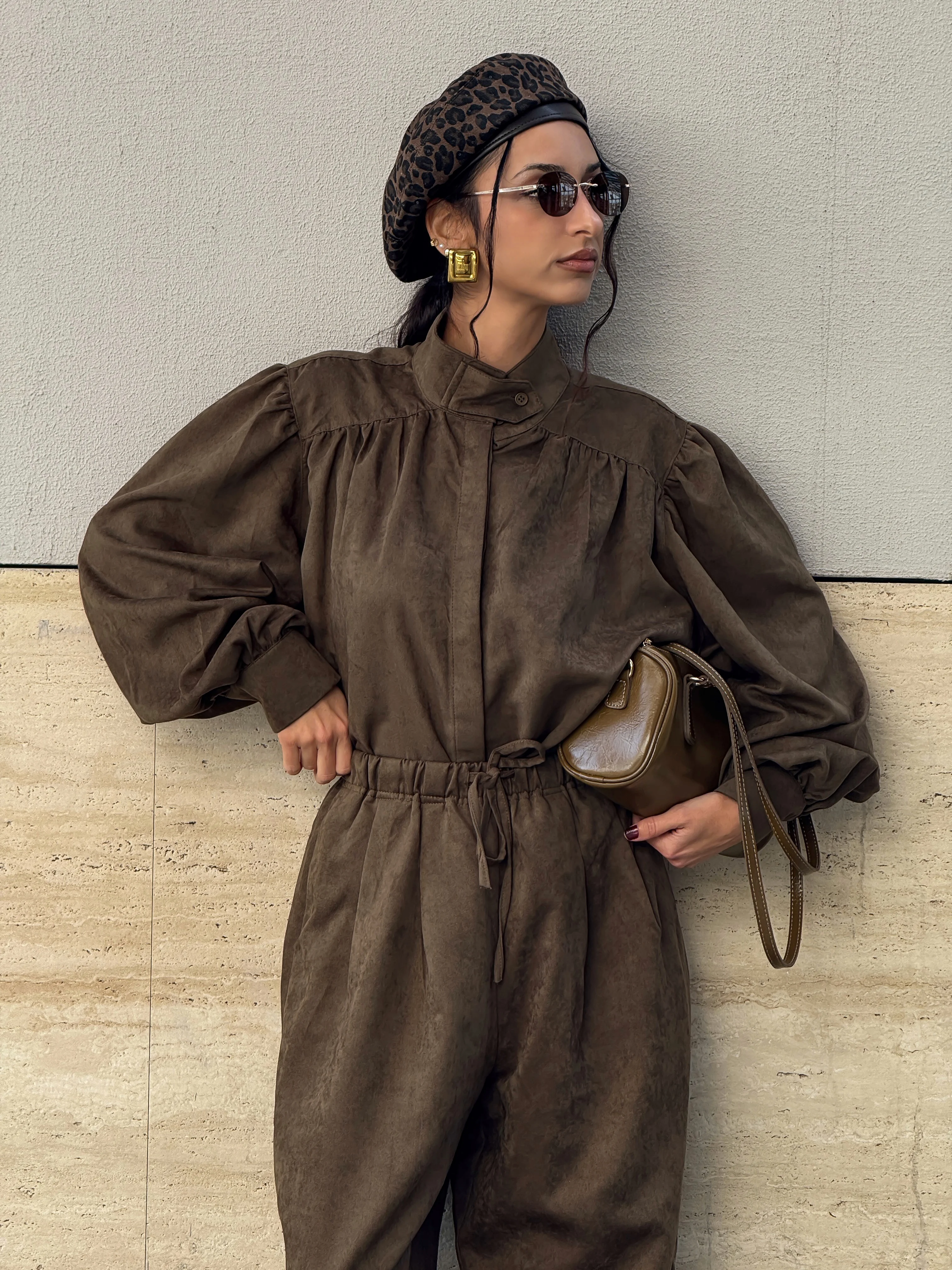 SÜET GÖMLEK PANTOLON TAKIM - Haki