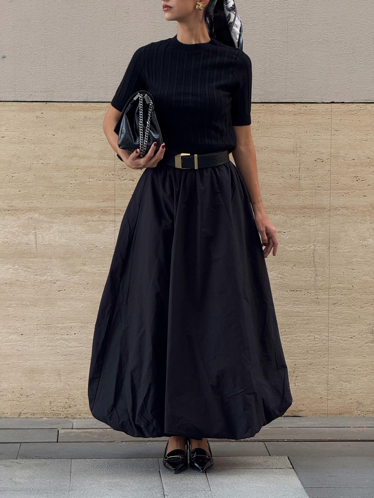 BALON MAXİ ETEK - Siyah