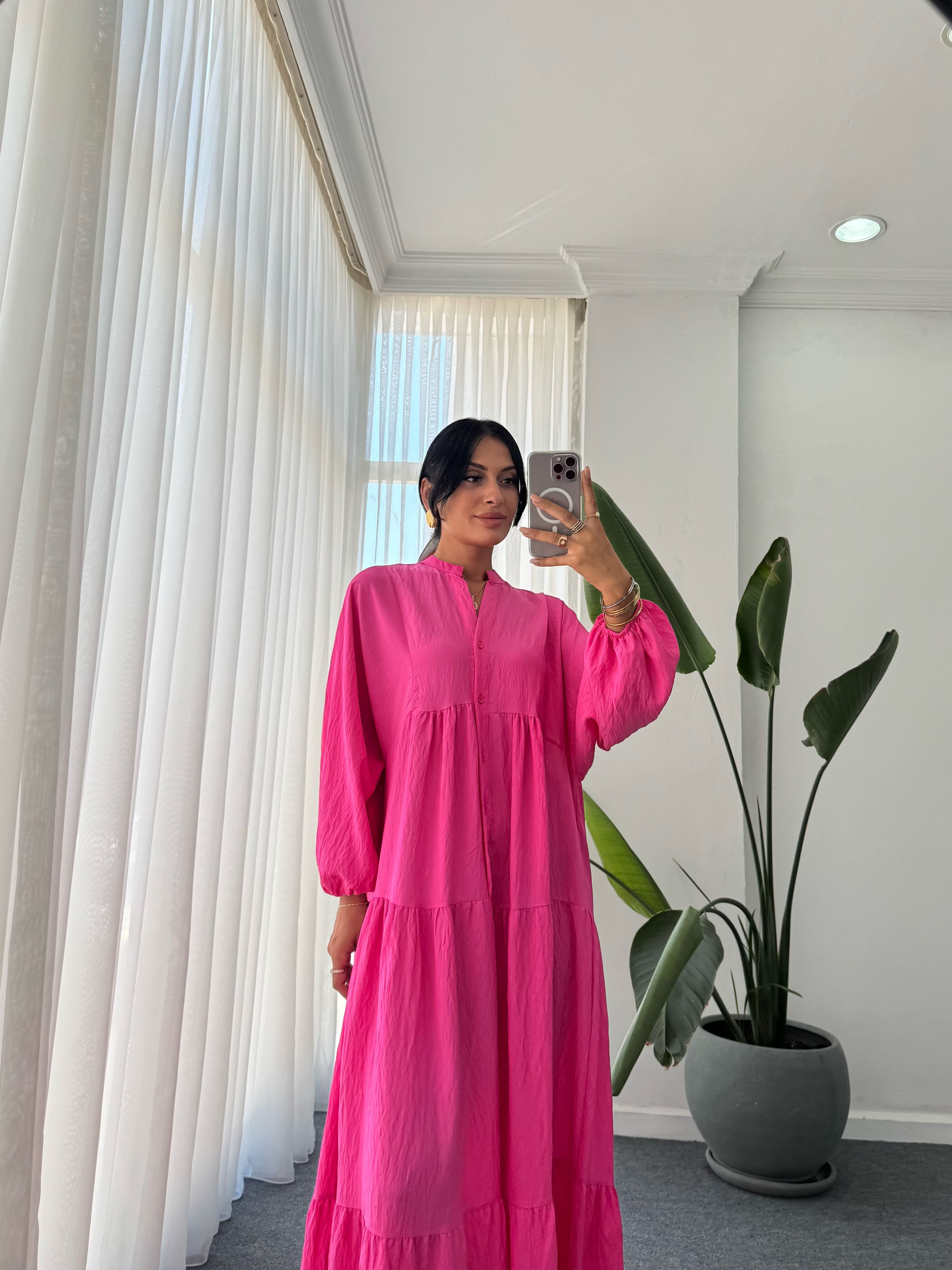 Oversize Katleya Elbise  - Pembe
