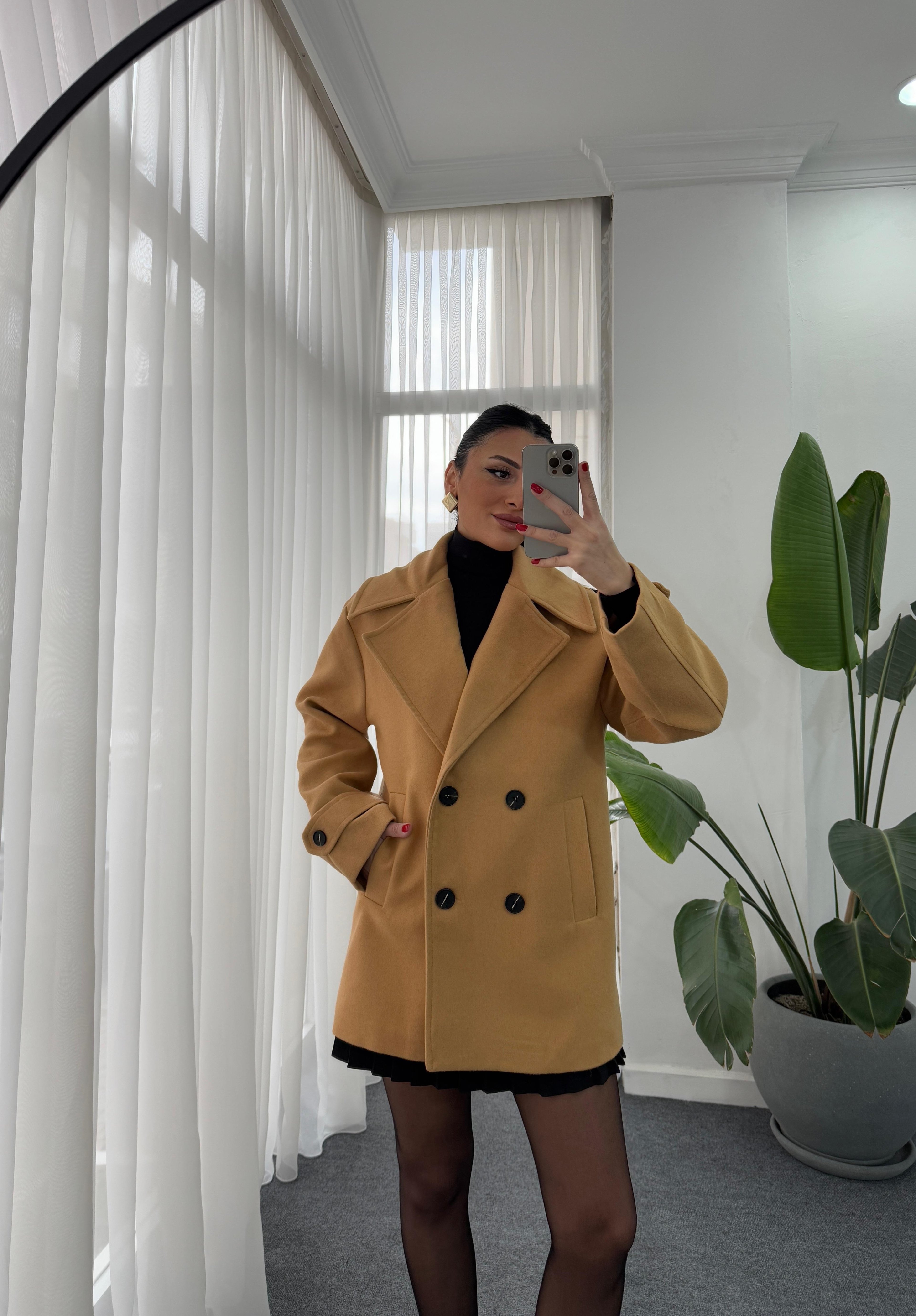Oversize Kaşe Kaban