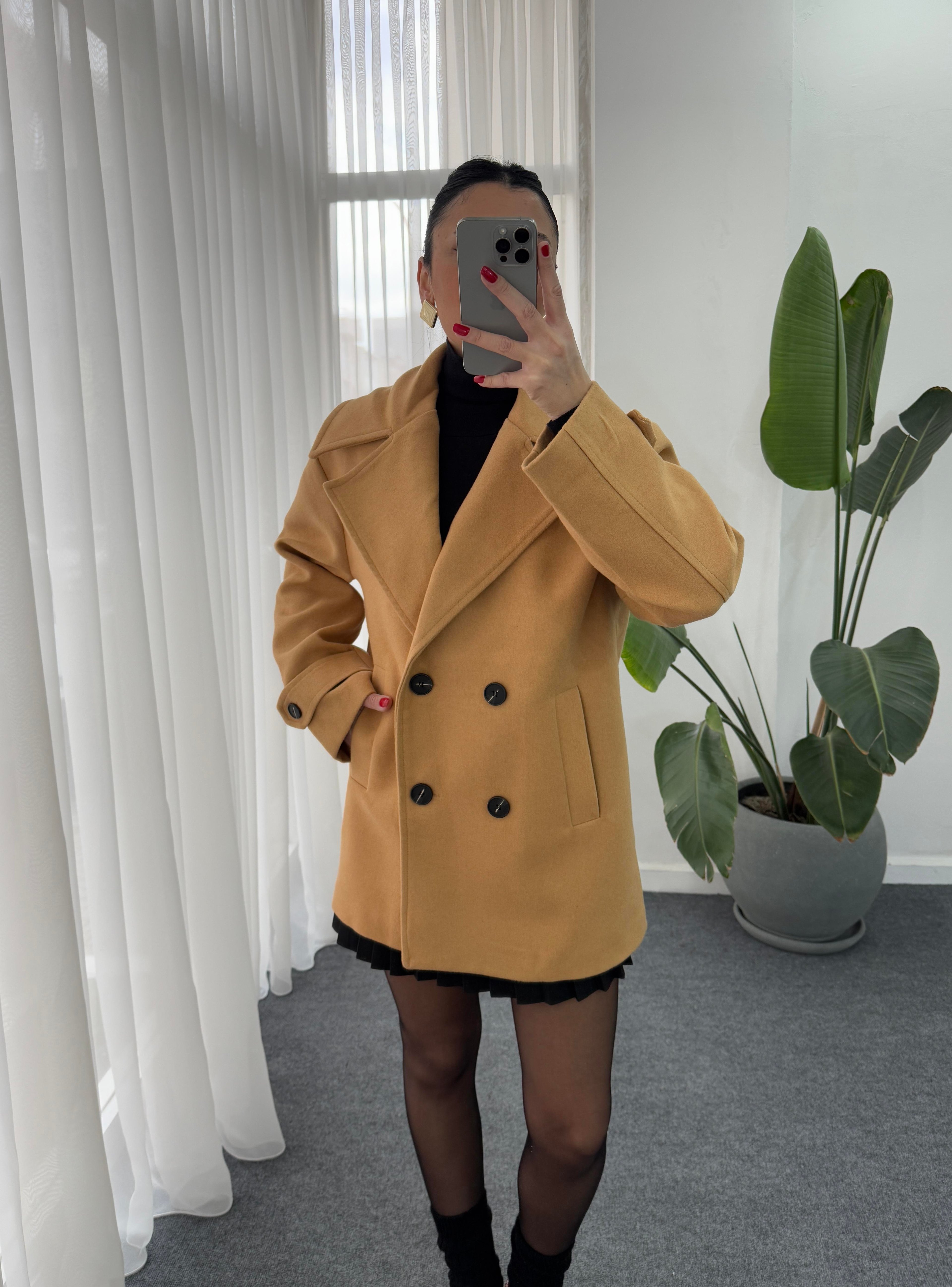 Oversize Kaşe Kaban
