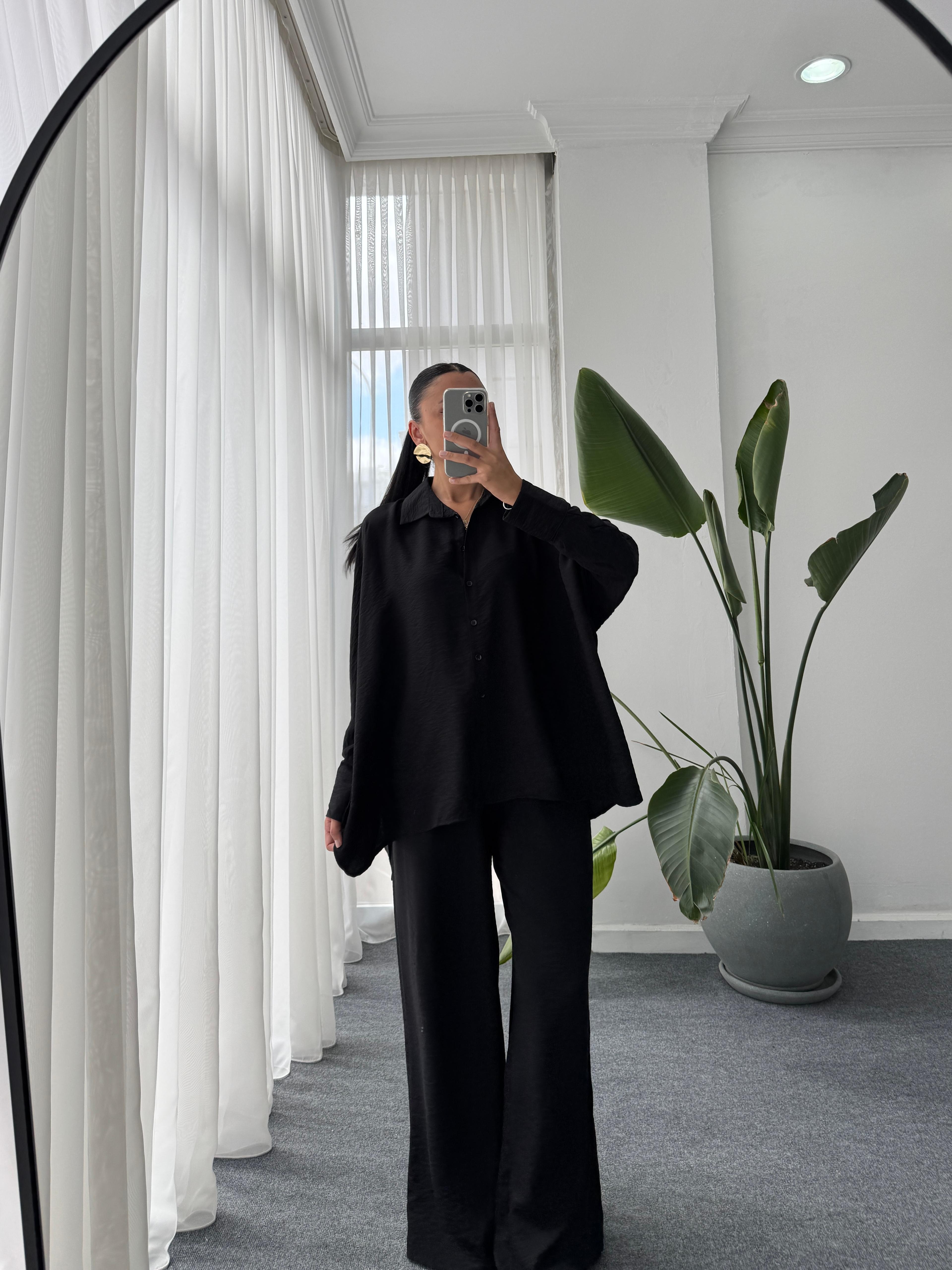 Gömlek Pantalon Takım -  Siyah