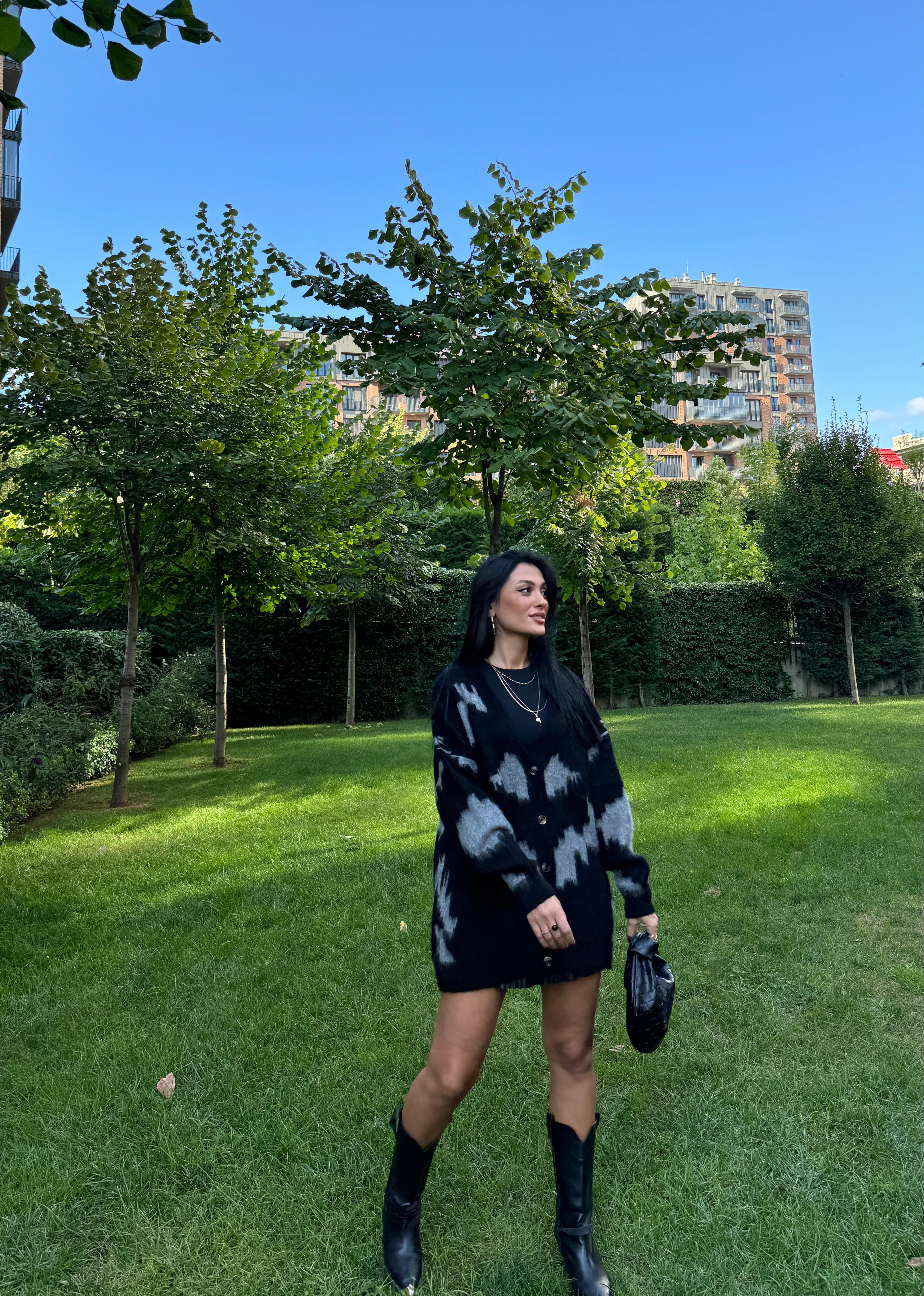 Gri Desen Yumoş Hırka