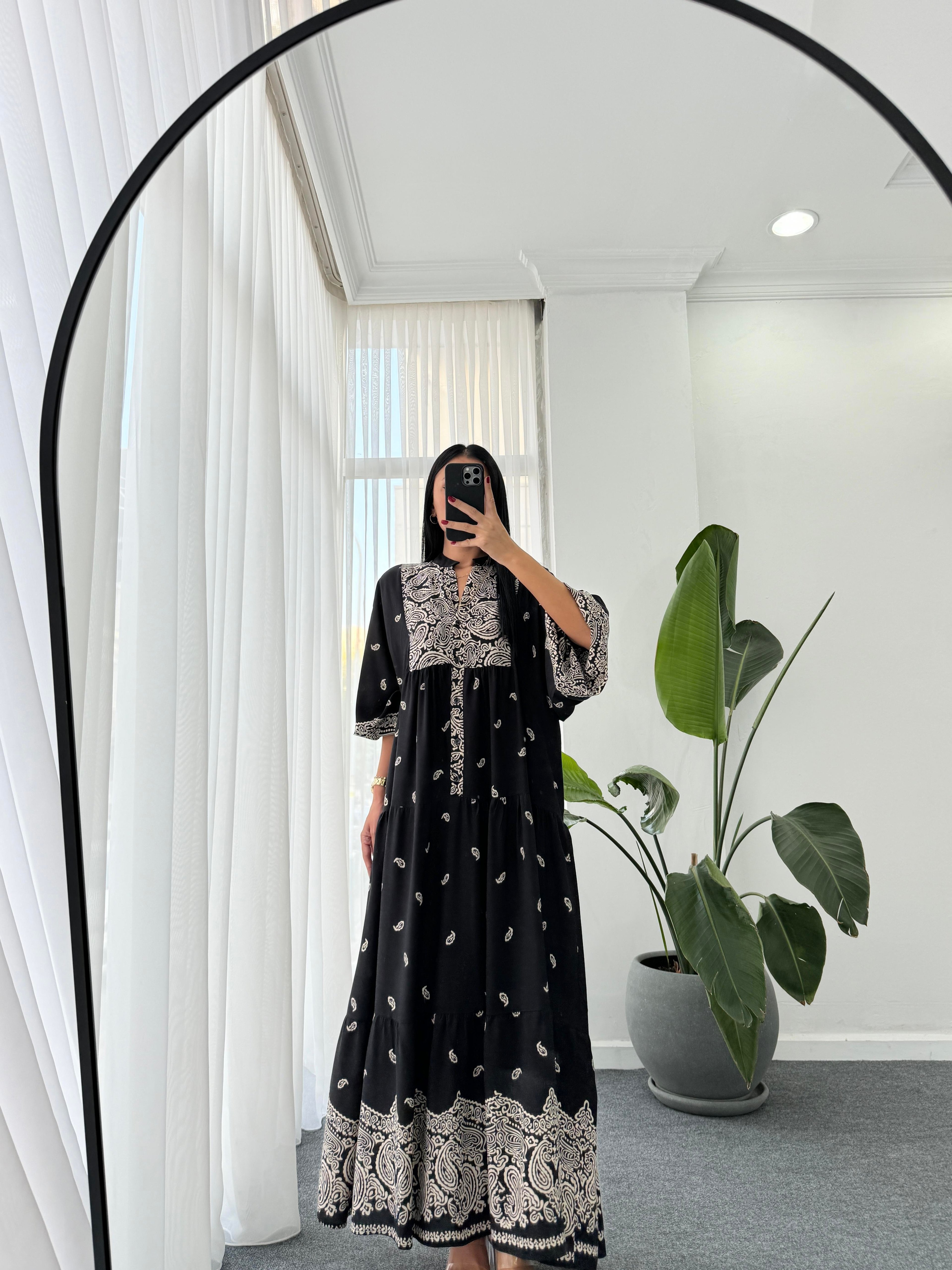Oversize Desenli Elbise