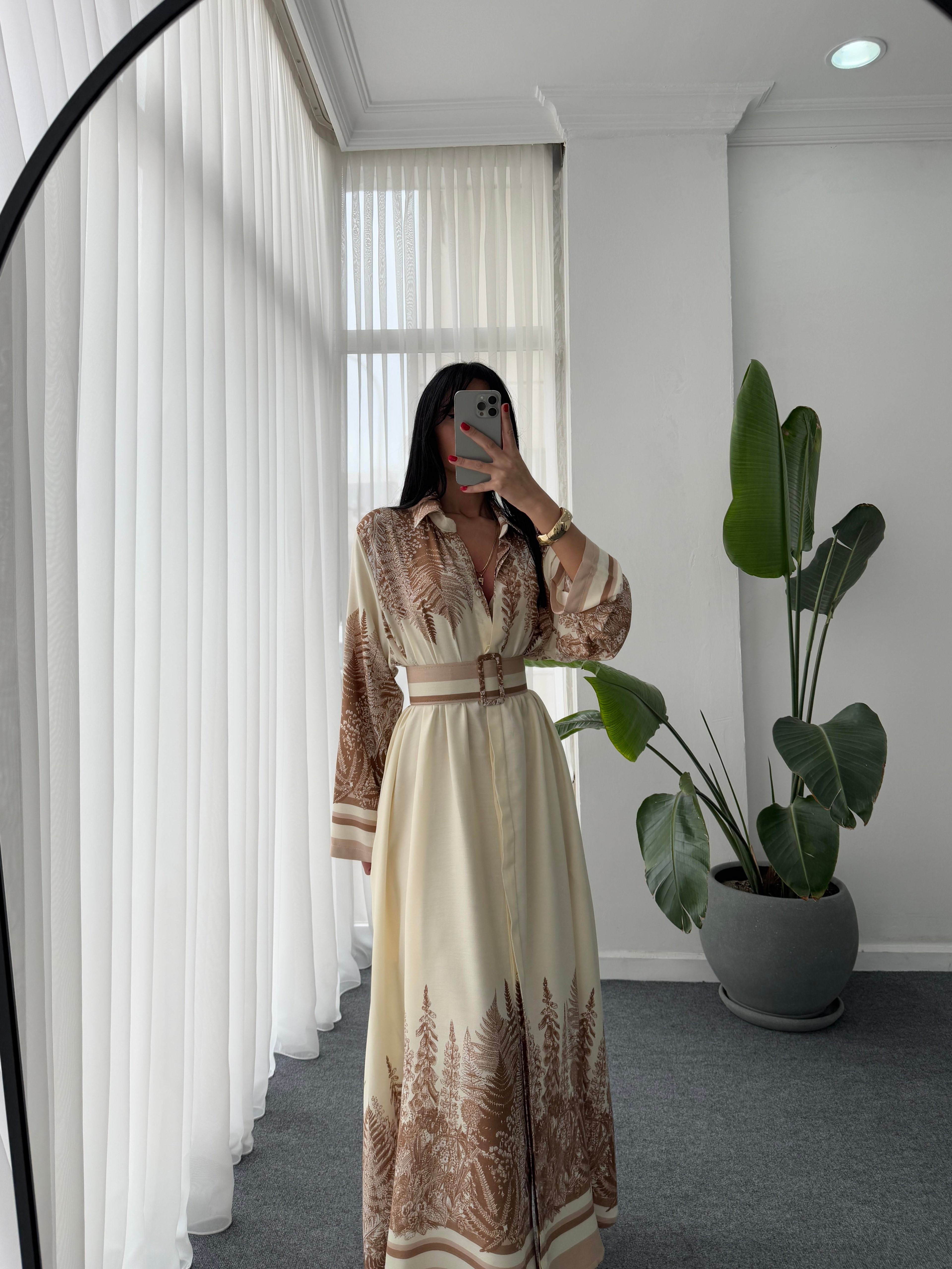 Gold Desen Kimono Takım